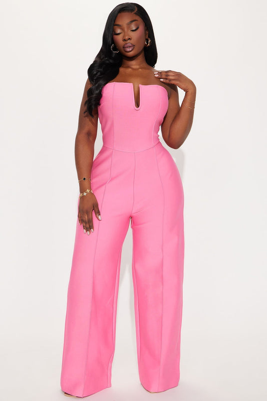Someone To You Bandage Jumpsuit - Pink