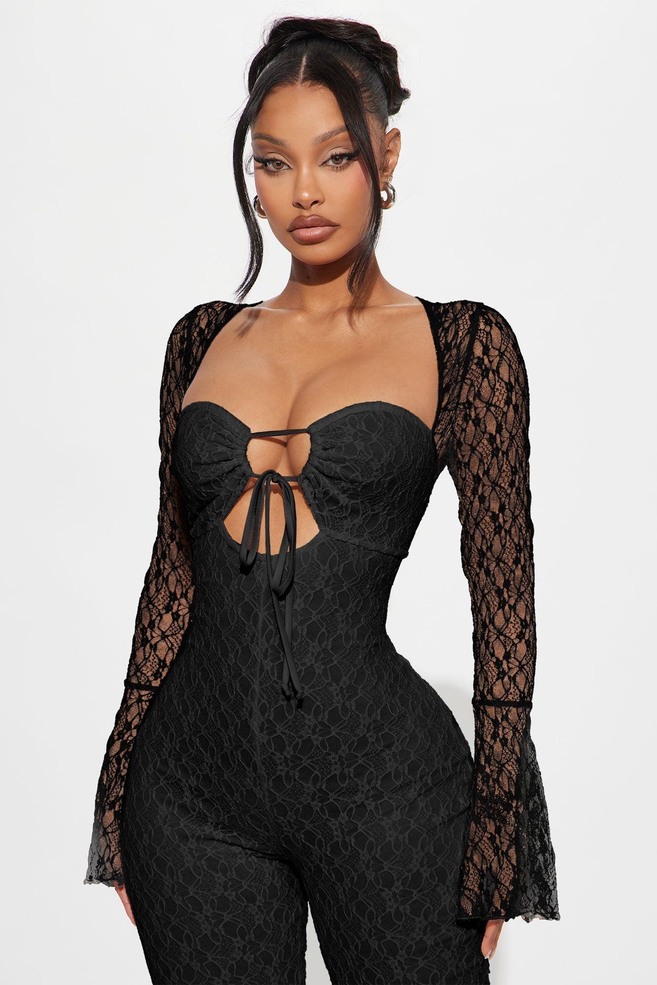 Saffron Lace Jumpsuit - Black
