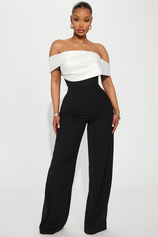Be Yourself Jumpsuit - Black/White