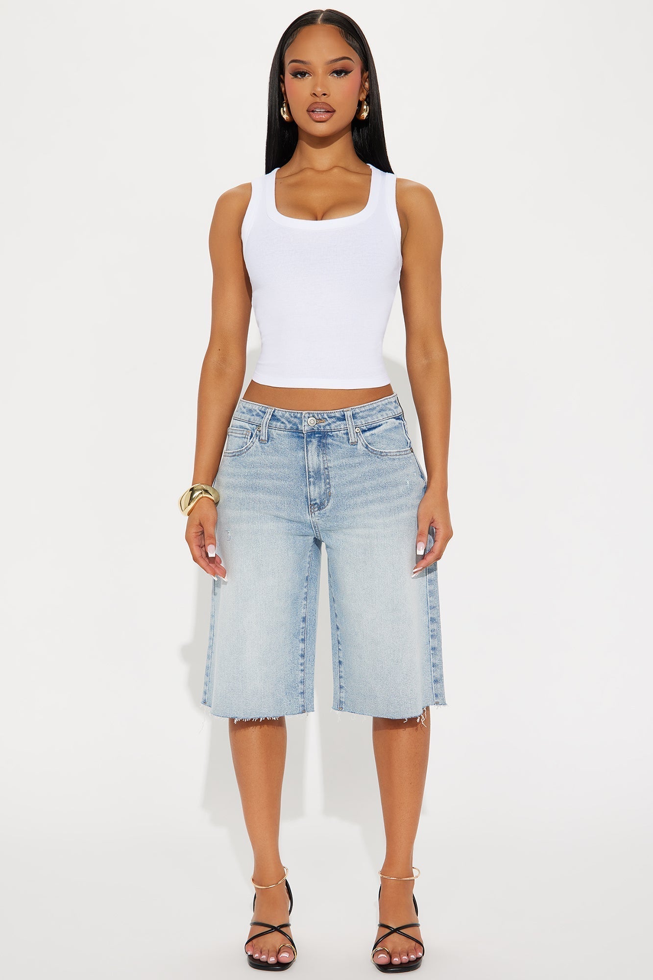 Go On Your Way Stretch Baggy Denim Shorts - Light Wash