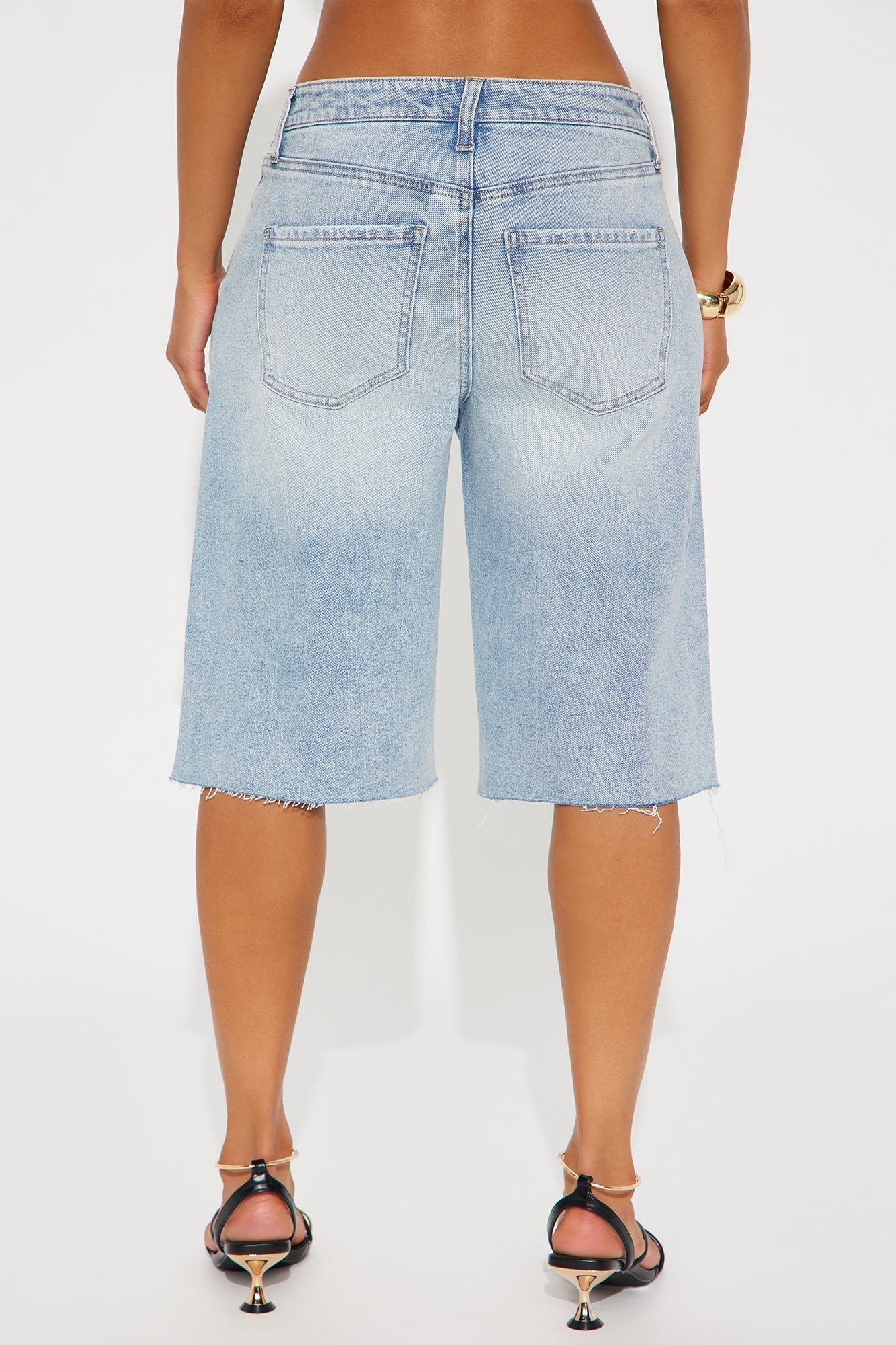 Go On Your Way Stretch Baggy Denim Shorts - Light Wash