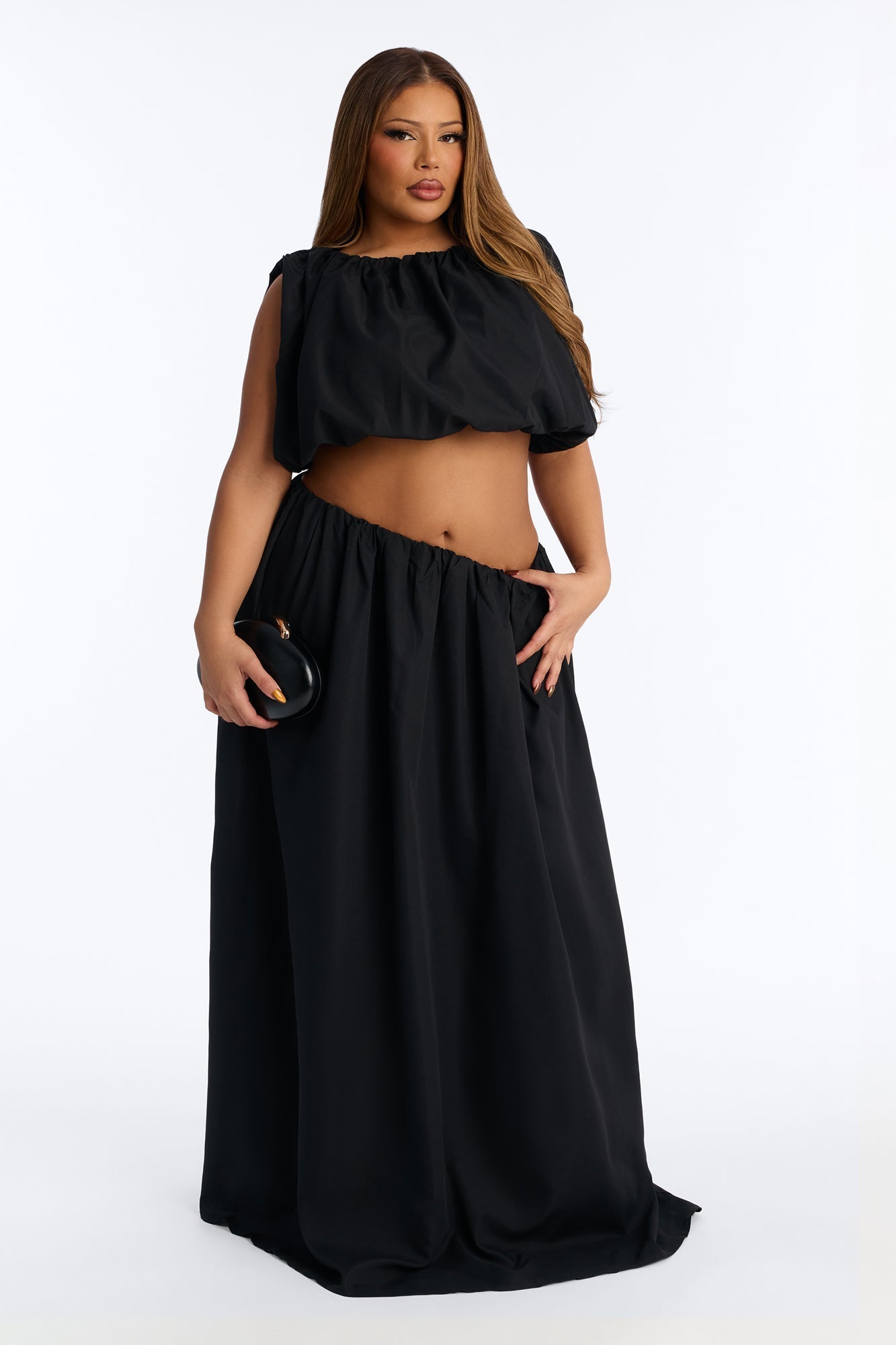 Willow Poplin Maxi Skirt - Black
