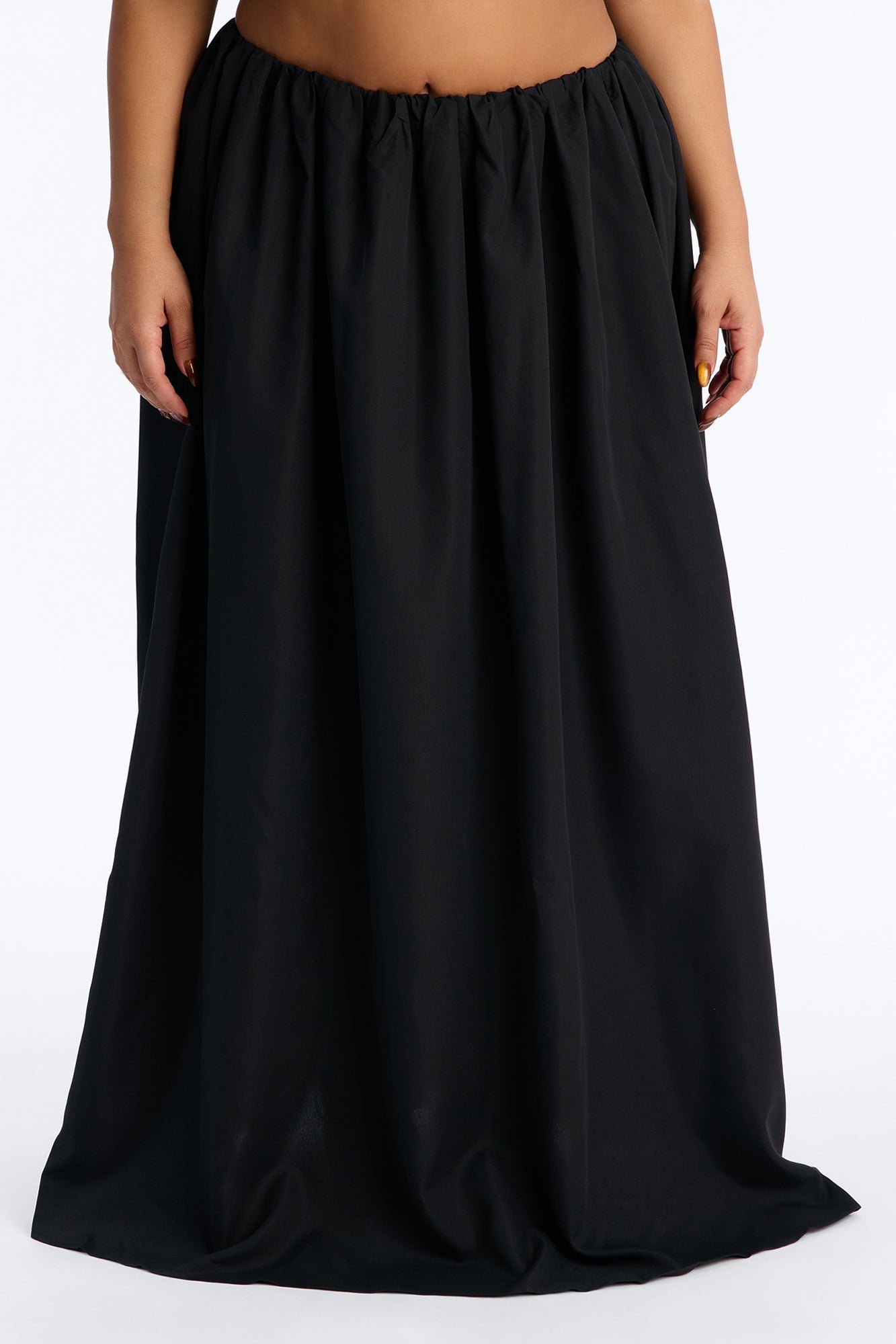 Willow Poplin Maxi Skirt - Black