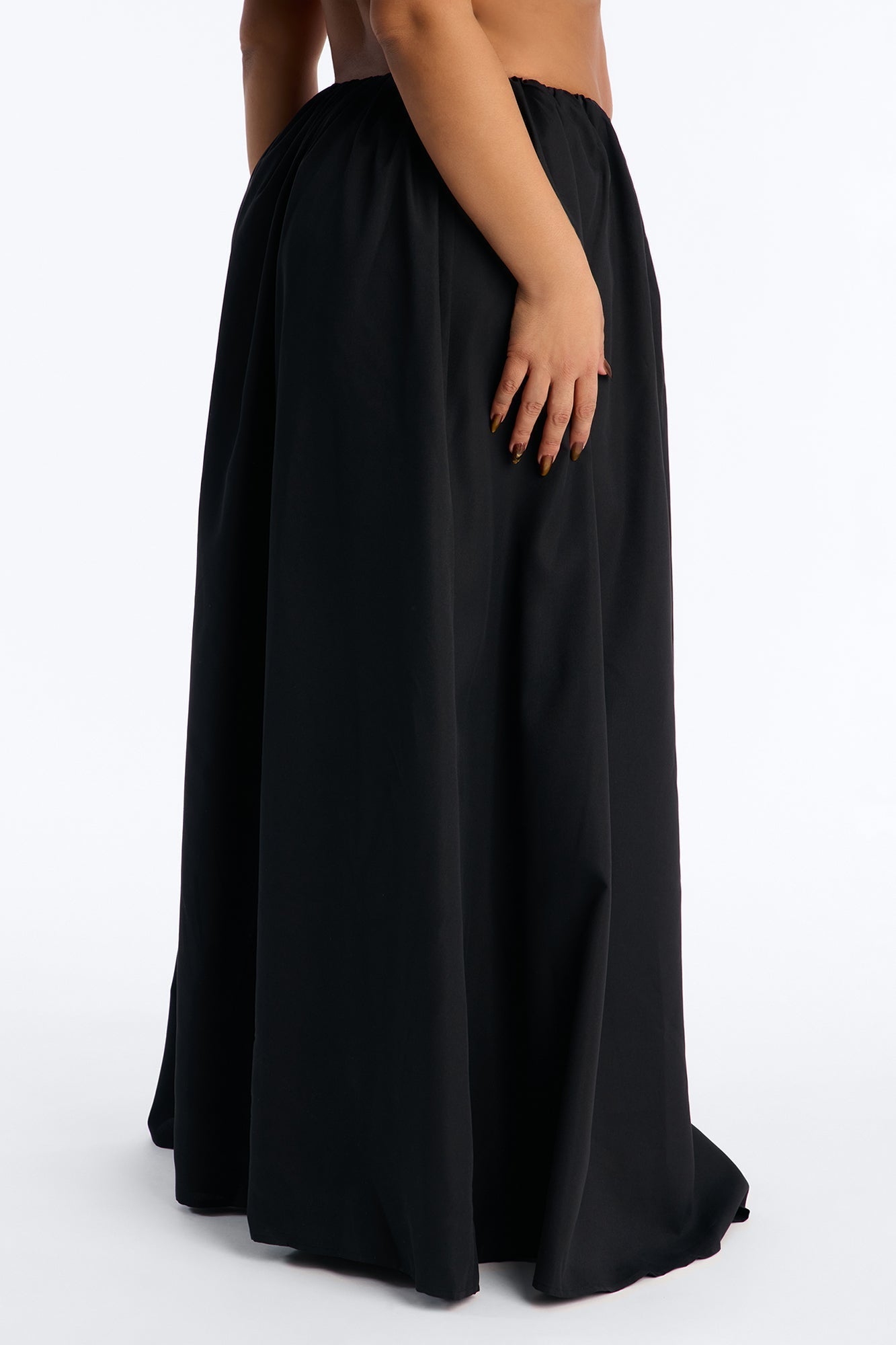 Willow Poplin Maxi Skirt - Black