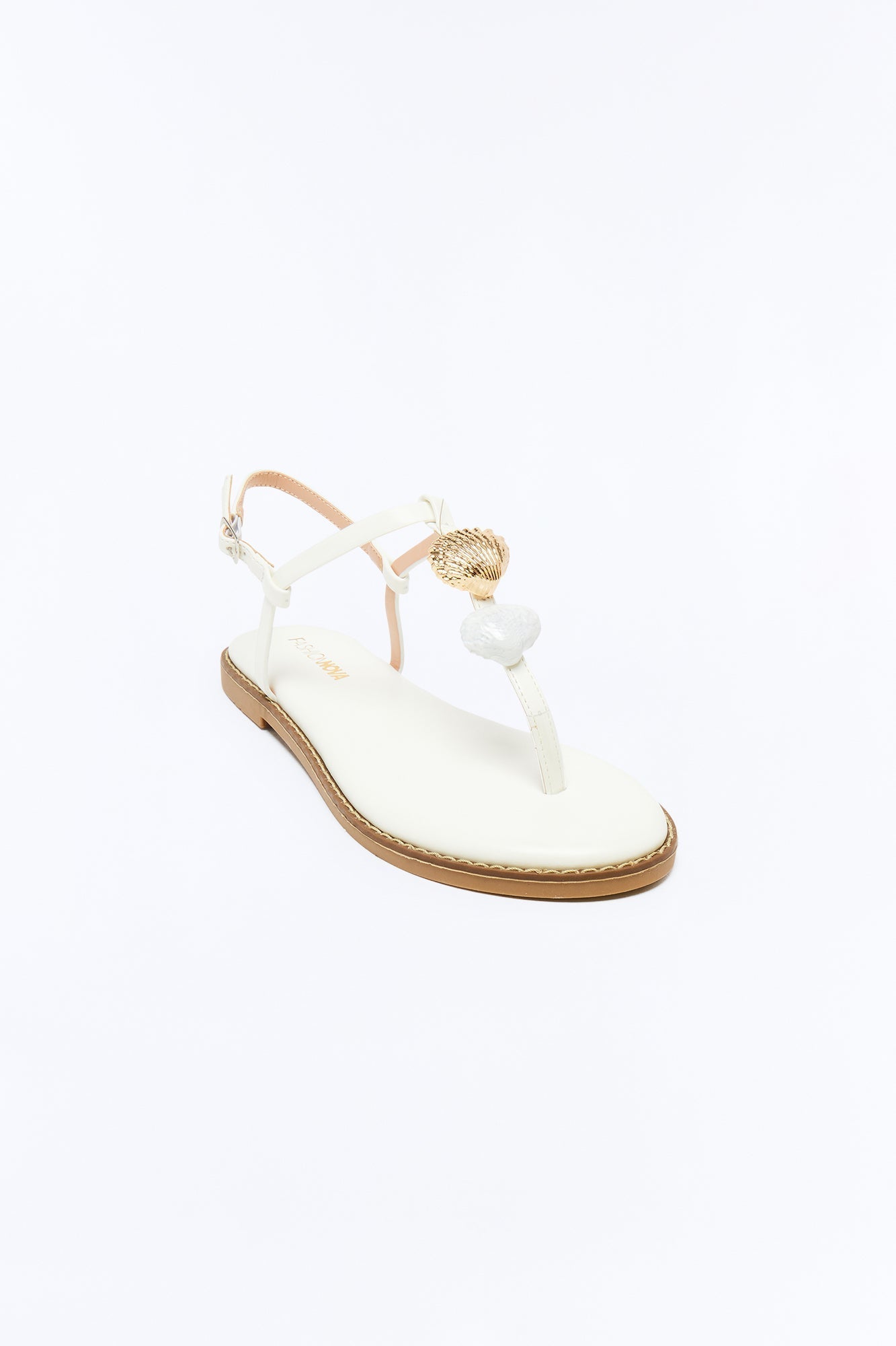 Atlantic Seashell Sandals - White