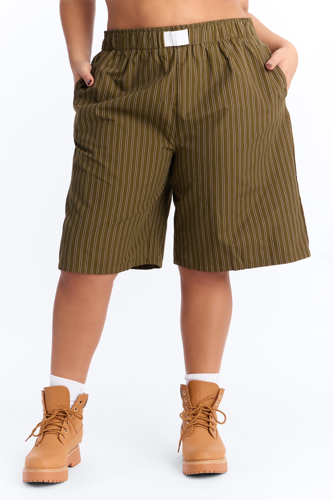 Aurora Striped Boxer Short - Olive/combo