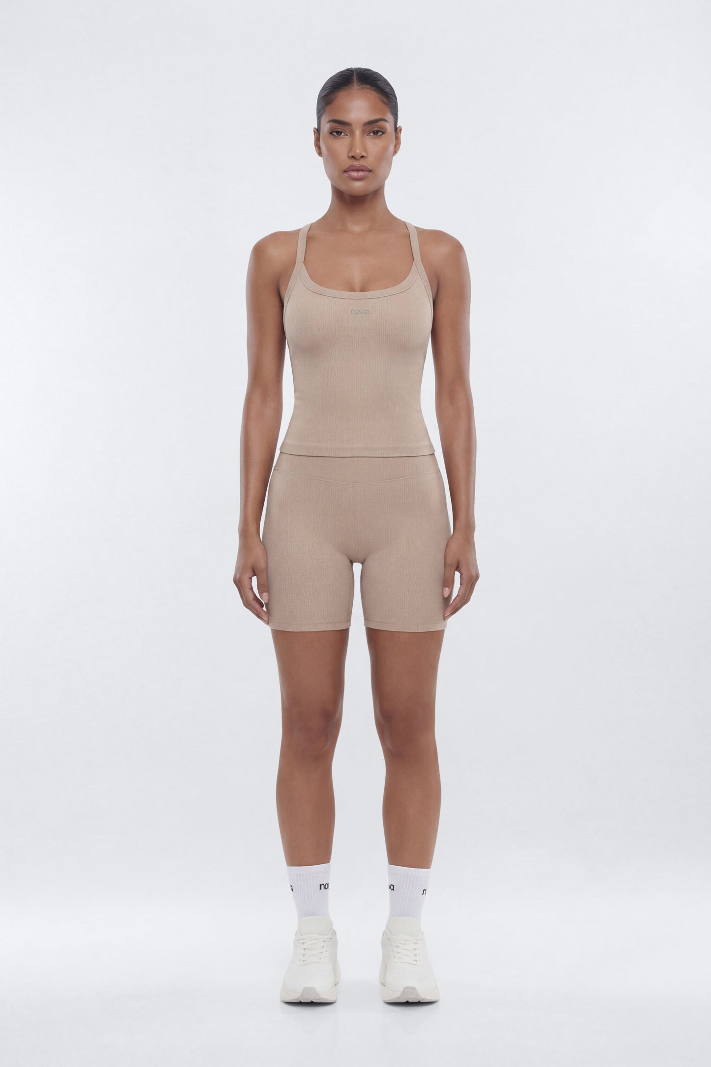 SeamlessLift™ 5″ High Rise Biker Short - Taupe