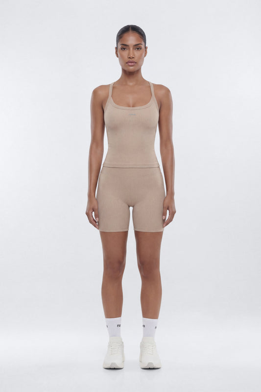 SeamlessLift™ 5″ High Rise Biker Short - Taupe