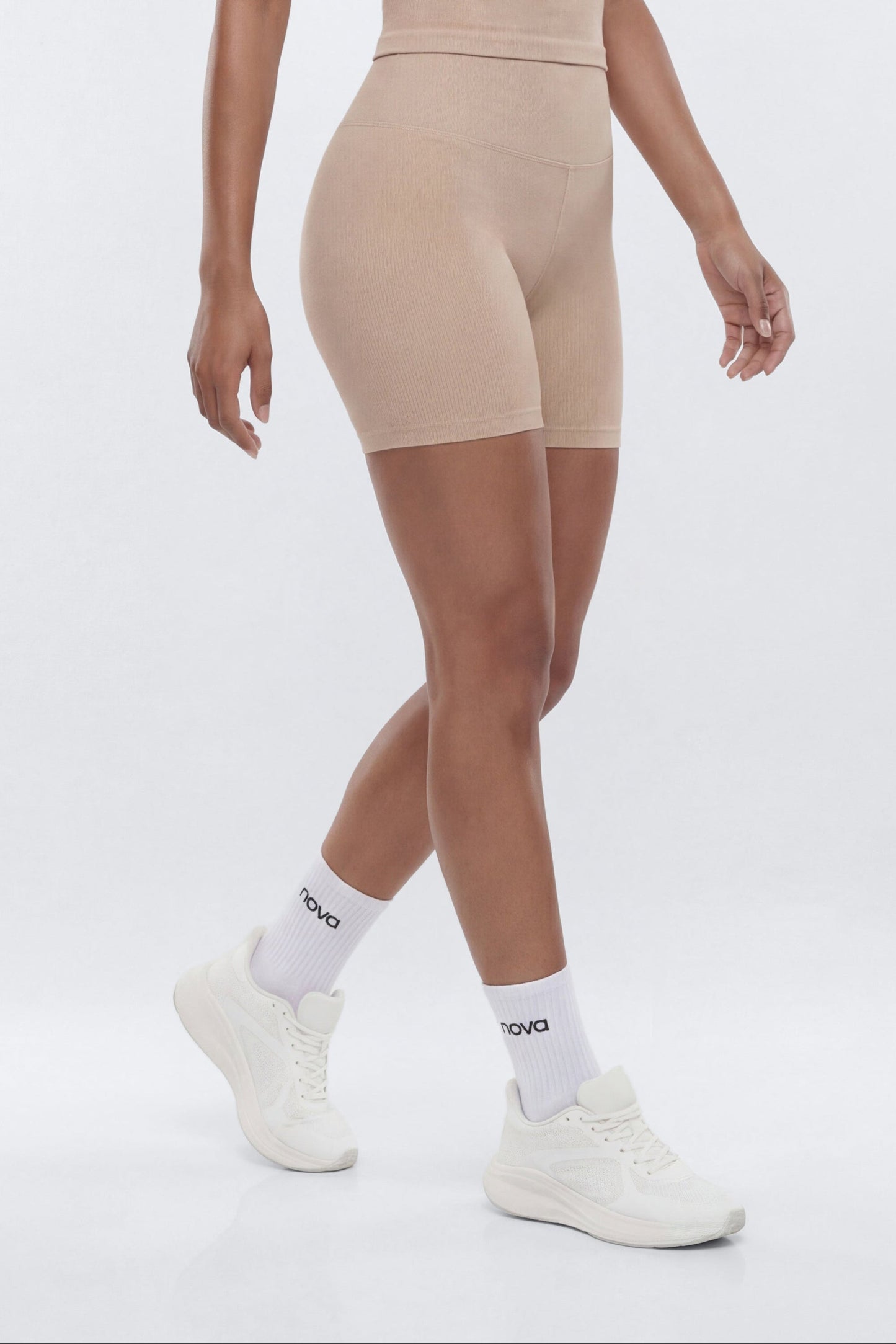 SeamlessLift™ 5″ High Rise Biker Short - Taupe