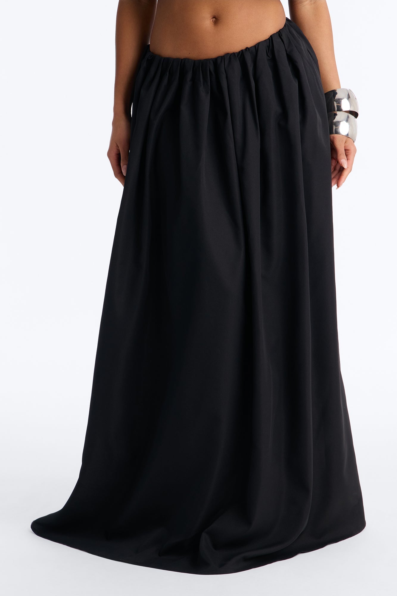 Willow Poplin Maxi Skirt - Black