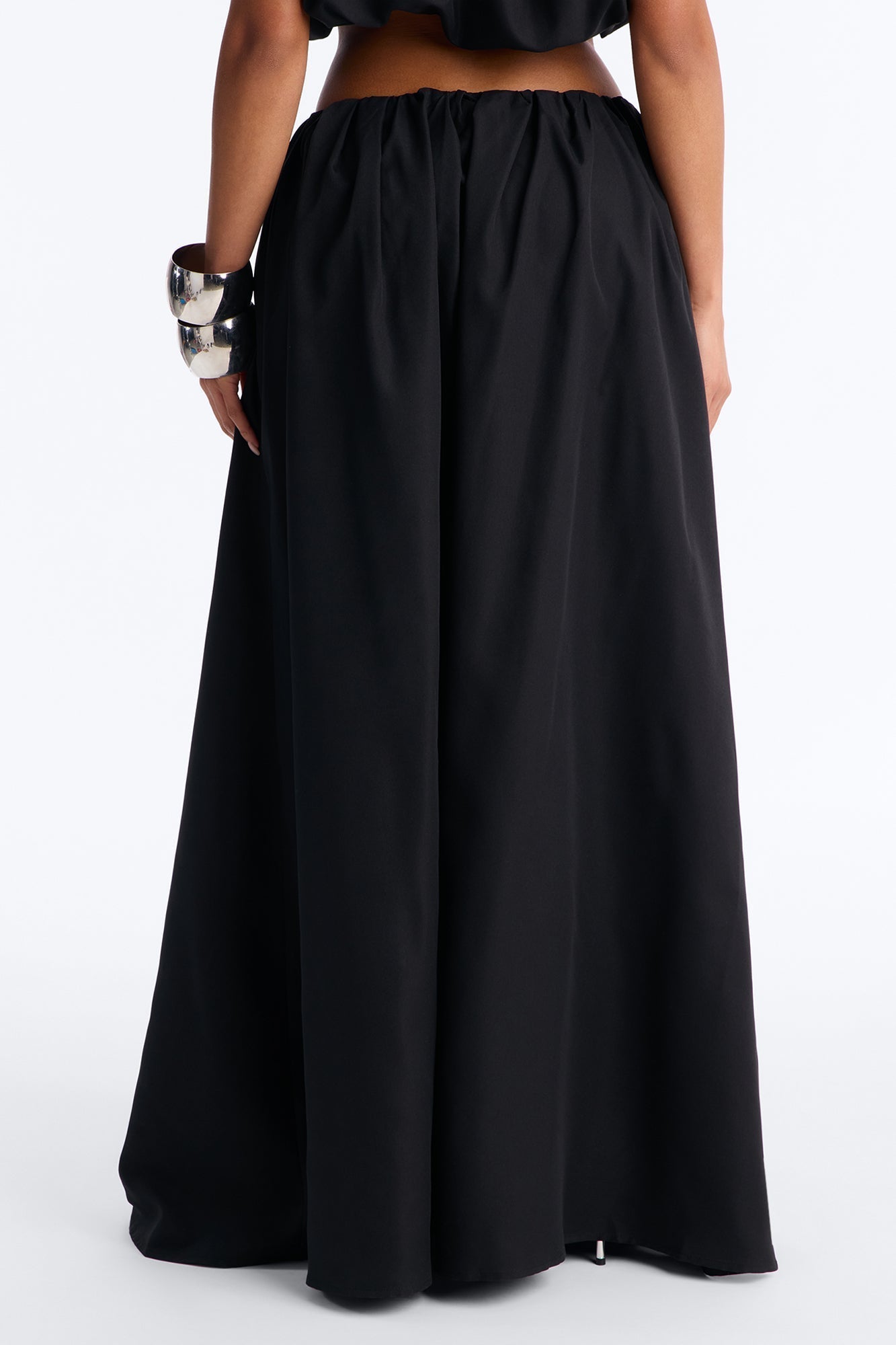 Willow Poplin Maxi Skirt - Black