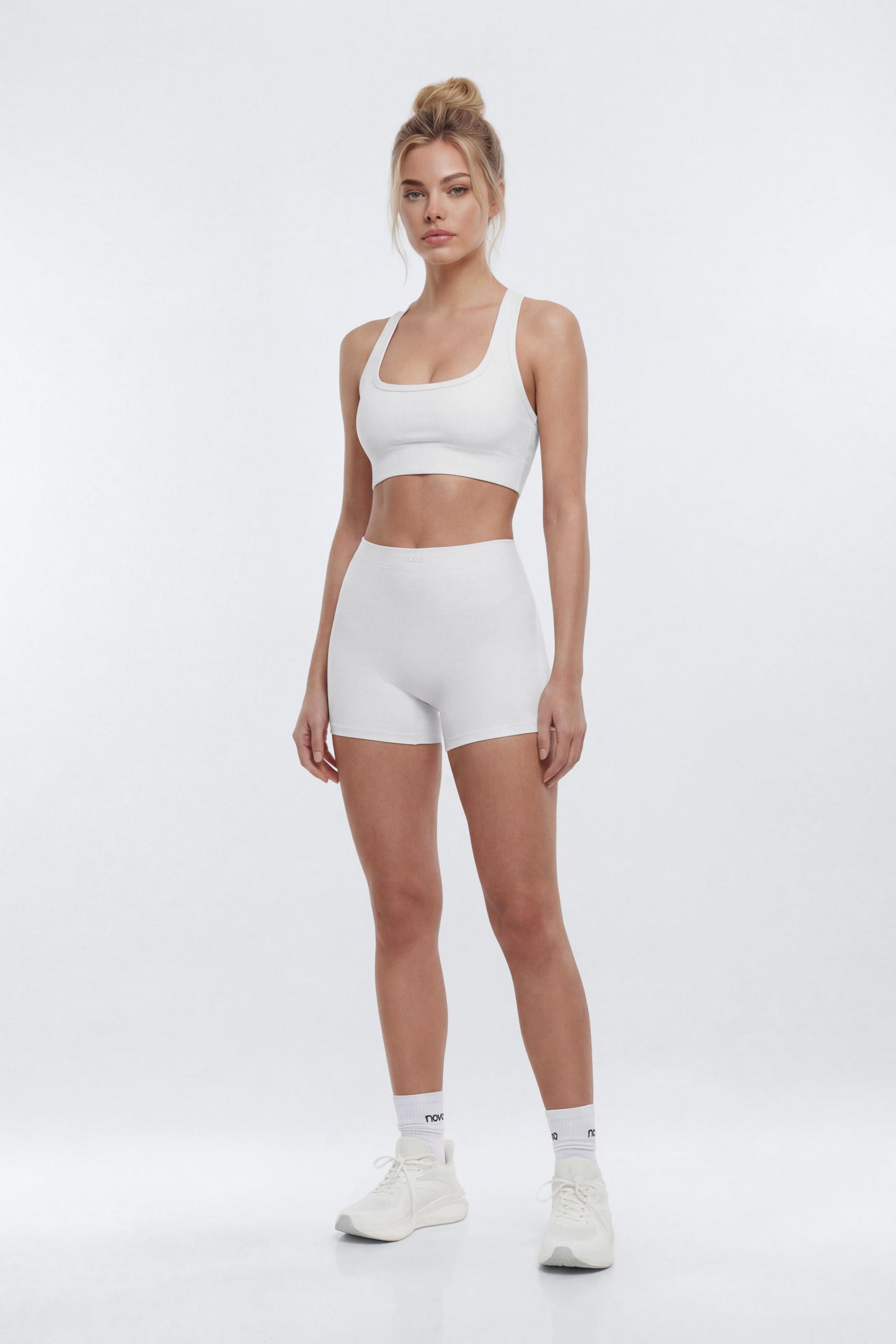 CottonFlex™ 4″ Sports Biker Short - White