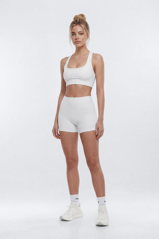 CottonFlex™ 4″ Sports Biker Short - White