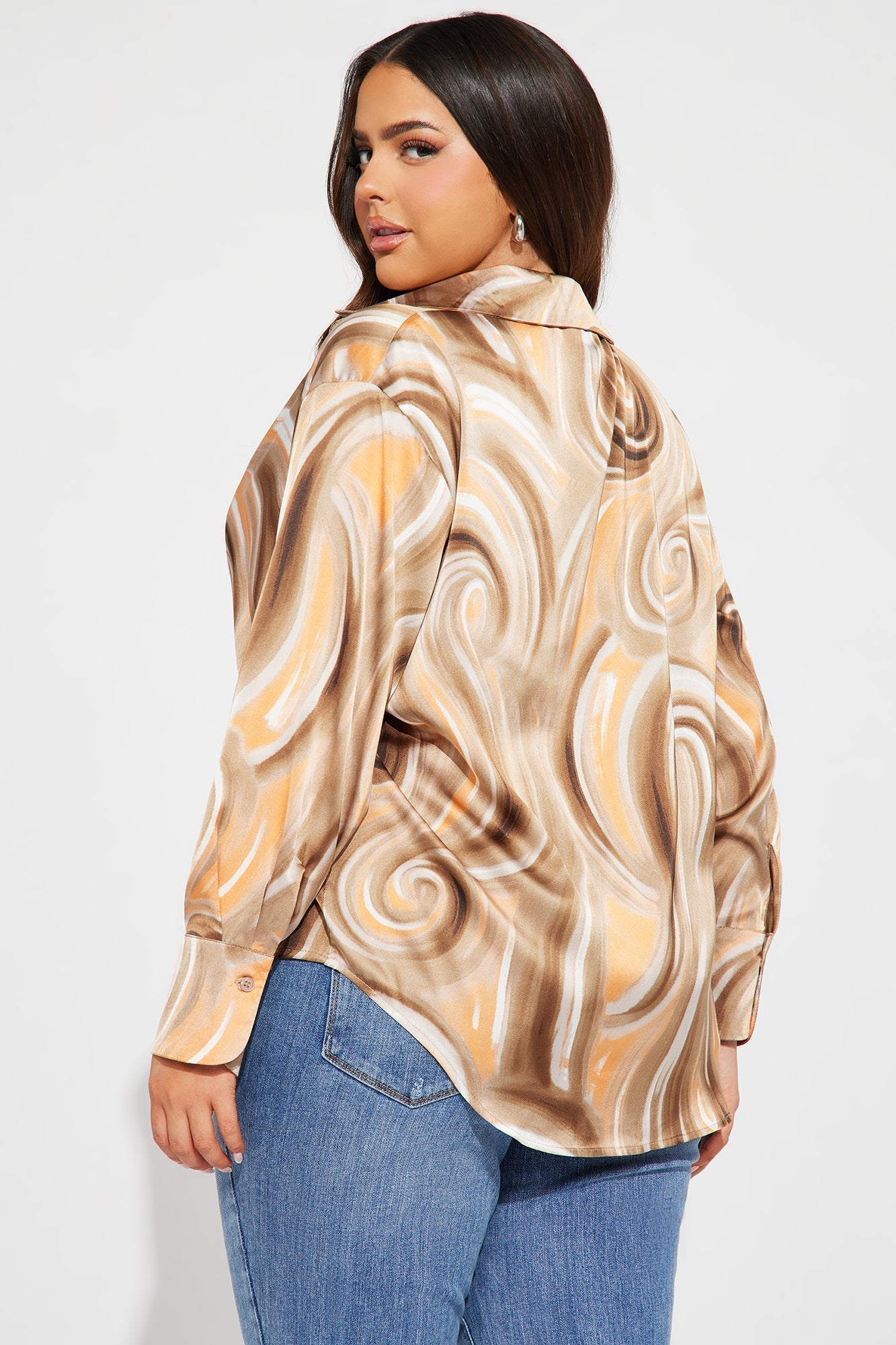 Sycamore Satin Shirt - Brown/combo