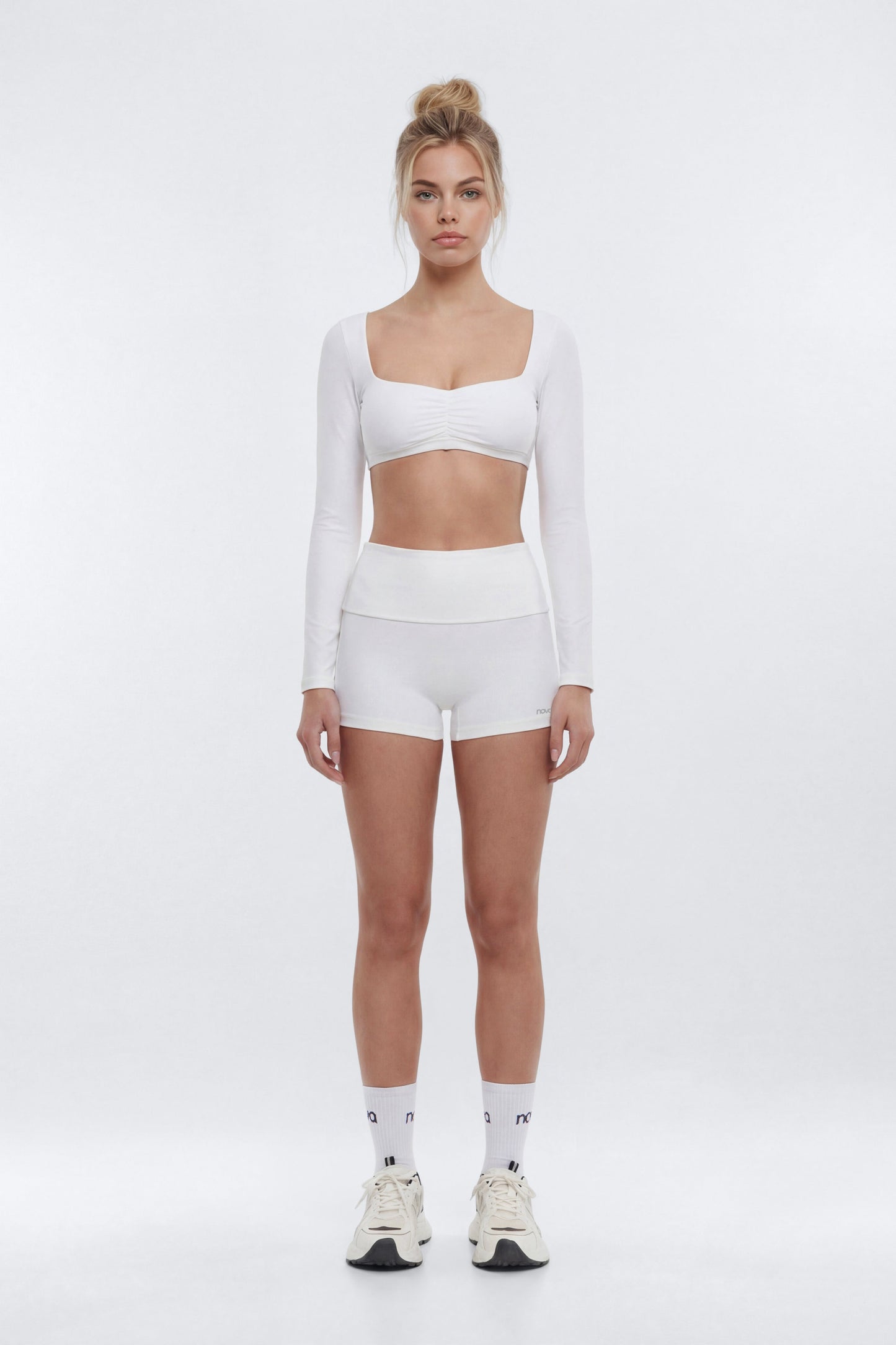 ButterSoft™ 3″ Foldover Biker Short - White
