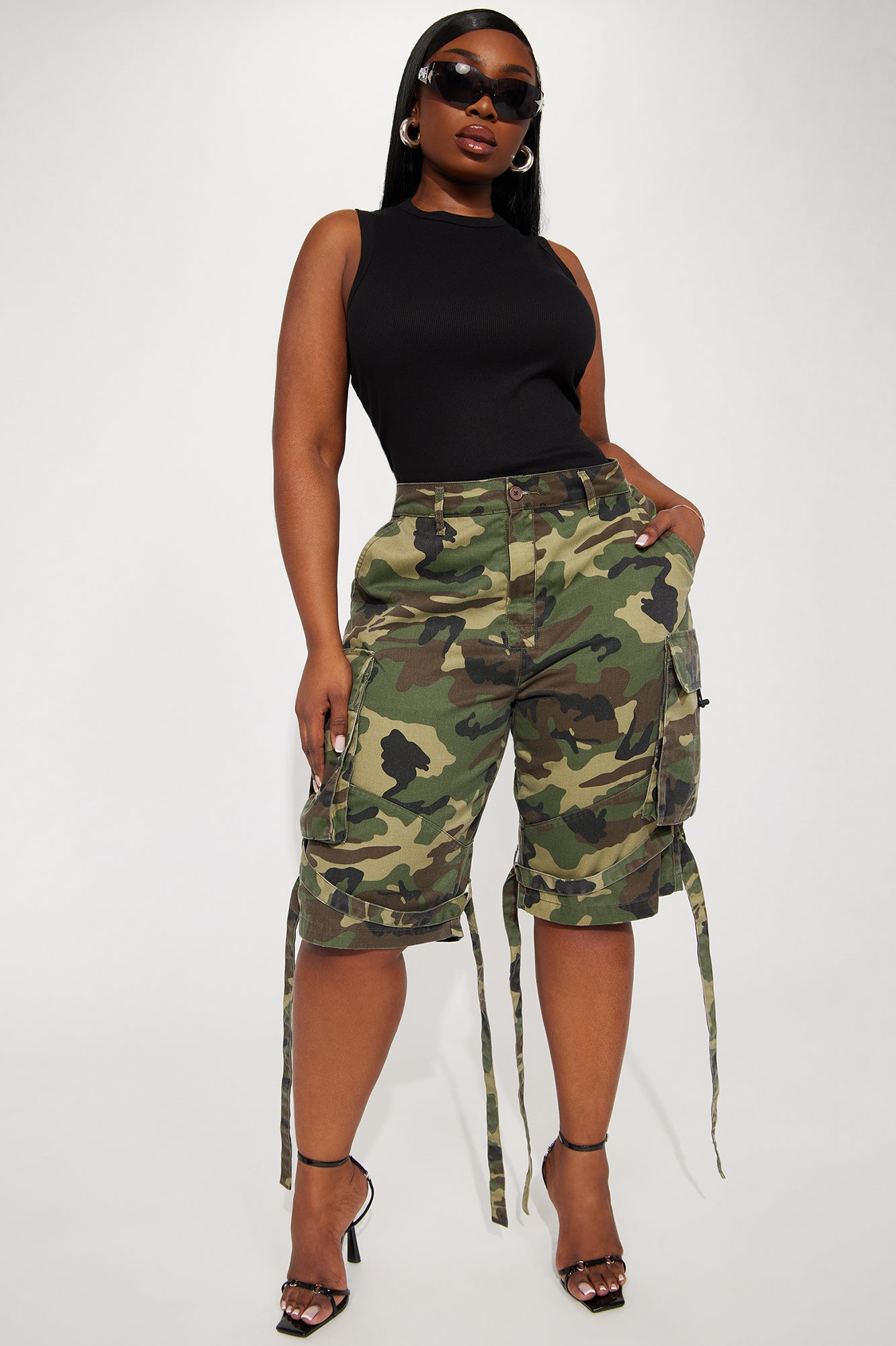 Level You Up Cargo Bermuda Short - Olive/combo