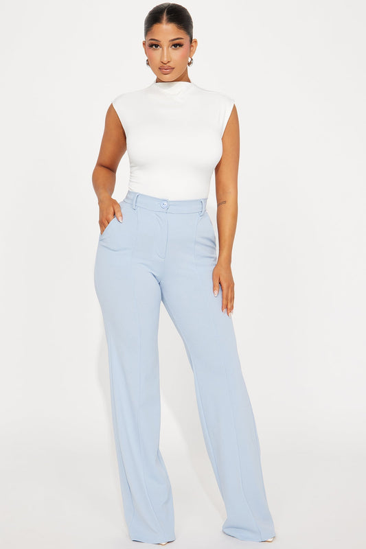 Heidi Wide Leg Trouser Pant - Slate Blue