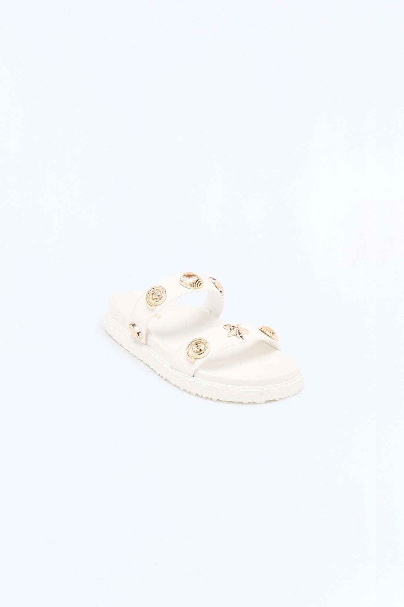 Ariella Shell Slides - White