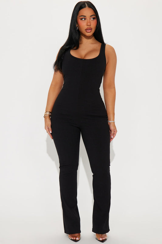 Bronte Heavy Ribbed Jumpsuit - Black