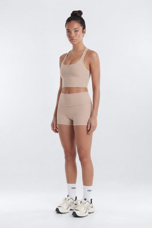 ButterSoft™ 3″ Foldover Biker Short - Stone