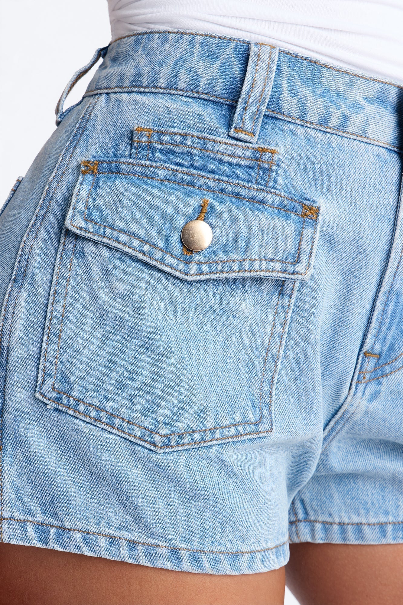 Carolina High Rise Denim Shorts - Medium Wash