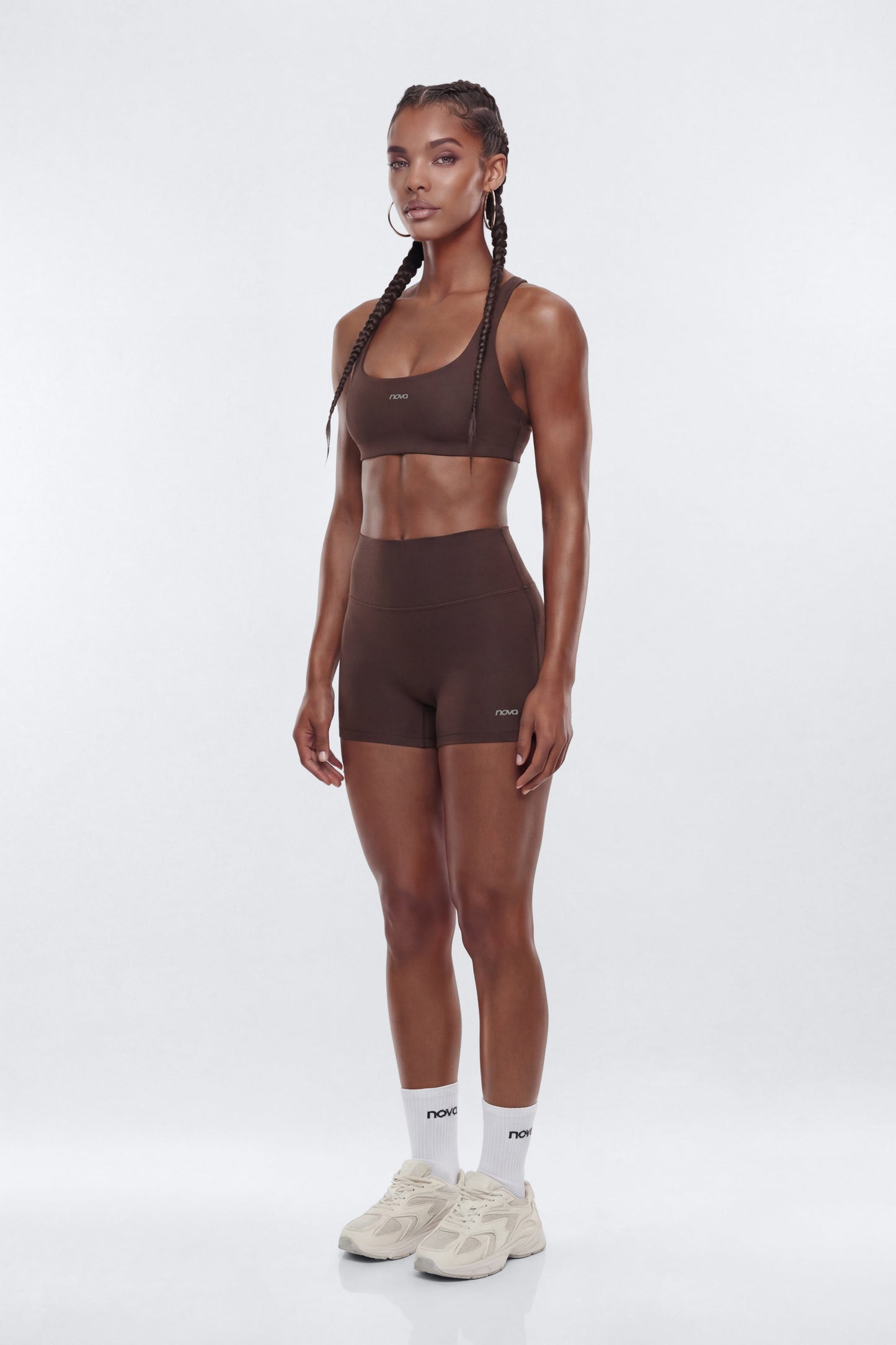 AirSculpt™ 3″ Mid Rise Biker Short - Brown