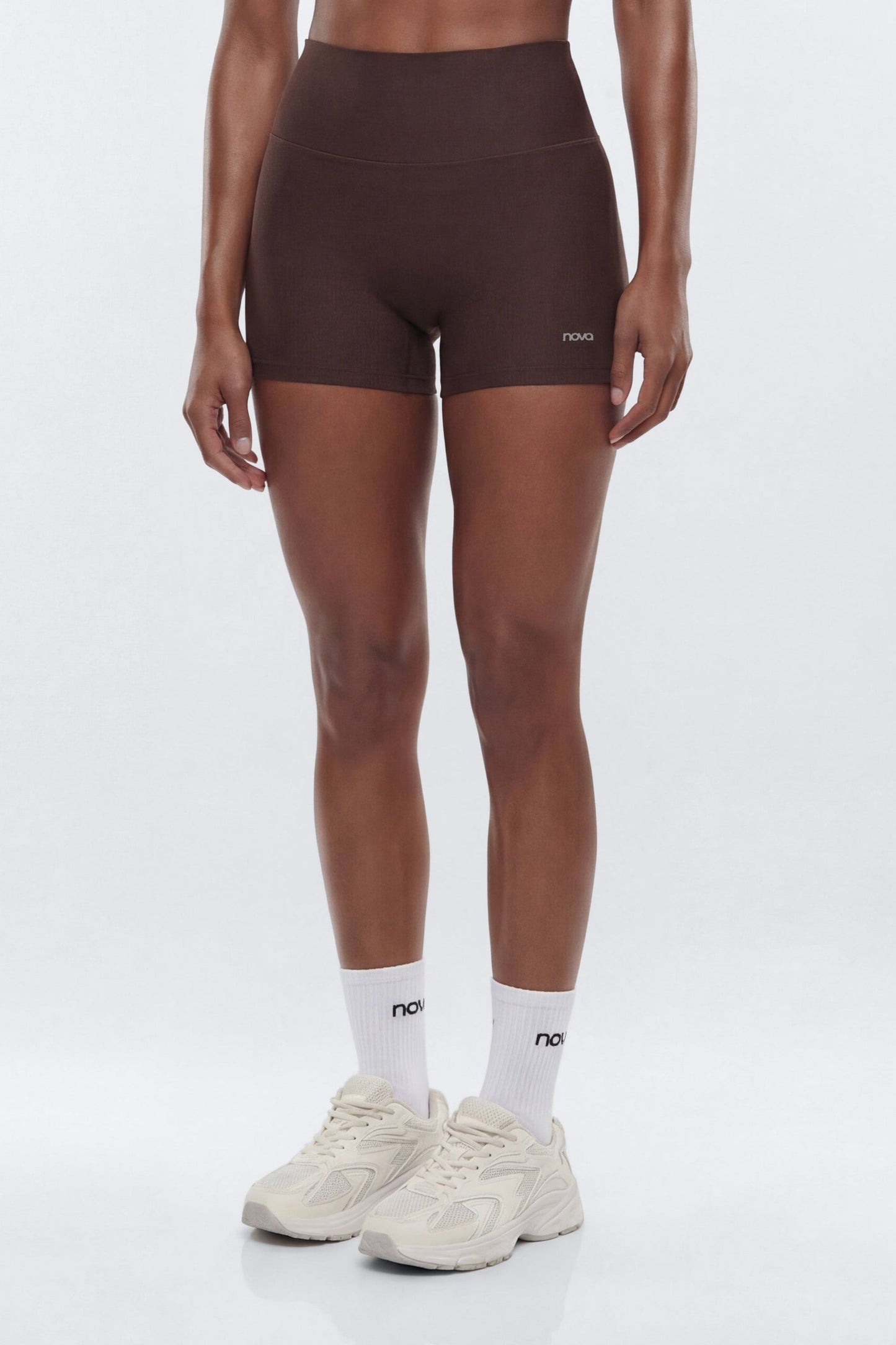AirSculpt™ 3″ Mid Rise Biker Short - Brown