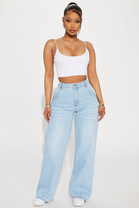 Calling It Off Baggy Jeans - Light Wash