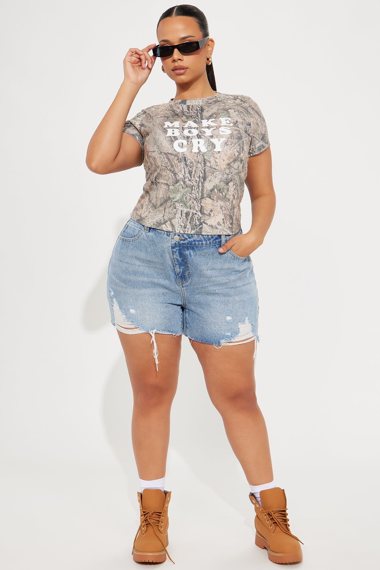 Make Boys Cry Camo Baby Tee - Camouflage