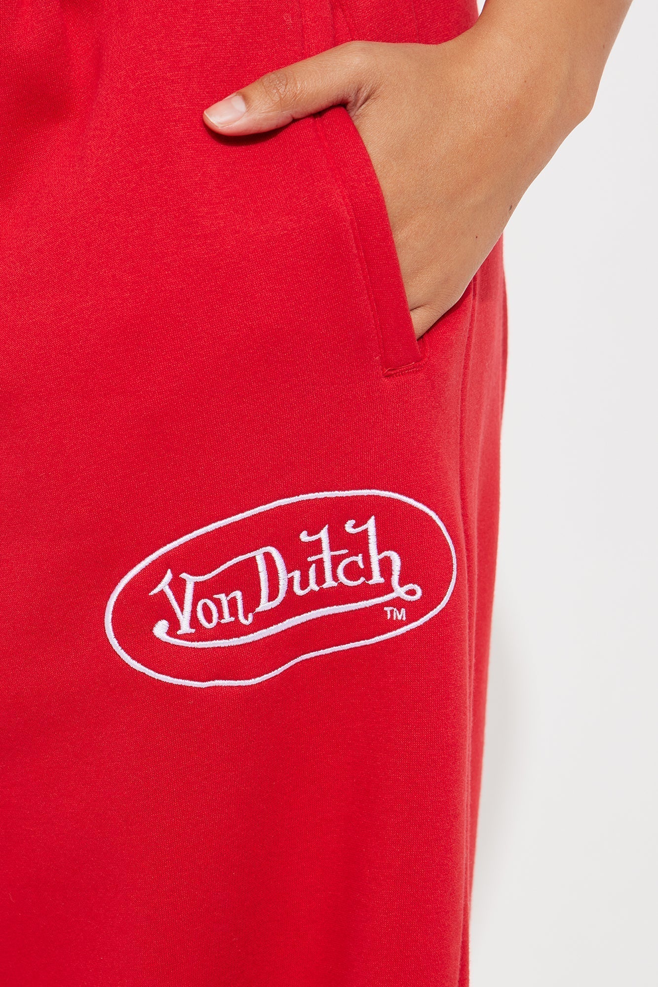 Von Dutch Timeless Wide Leg Pant - Red/White