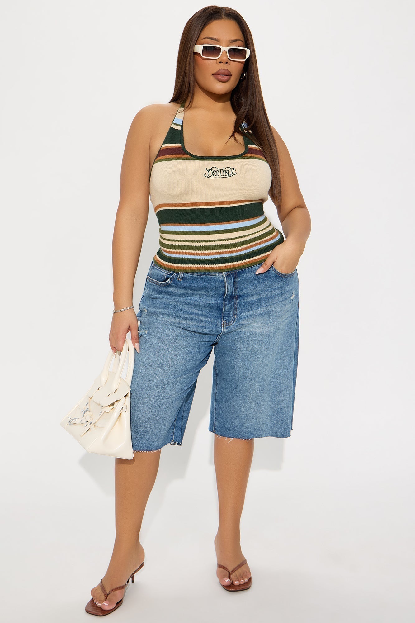 Mia Striped Halter Top - Multi Color