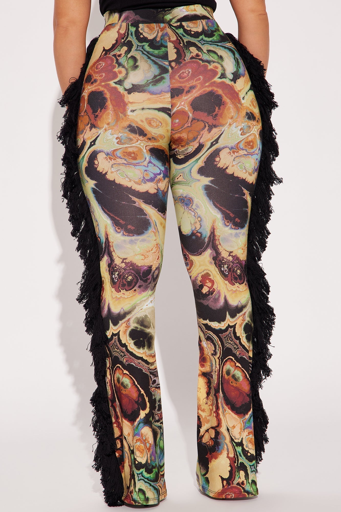 All At Once Fringe Flare Pant - Yellow/combo