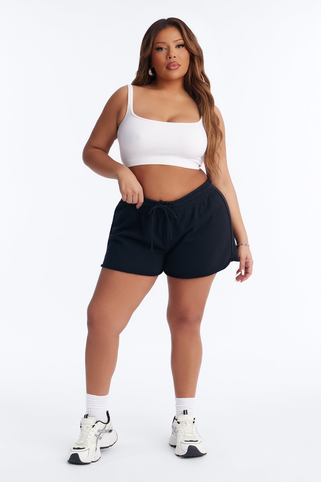 No Limits Raw Hem French Terry Short - Black