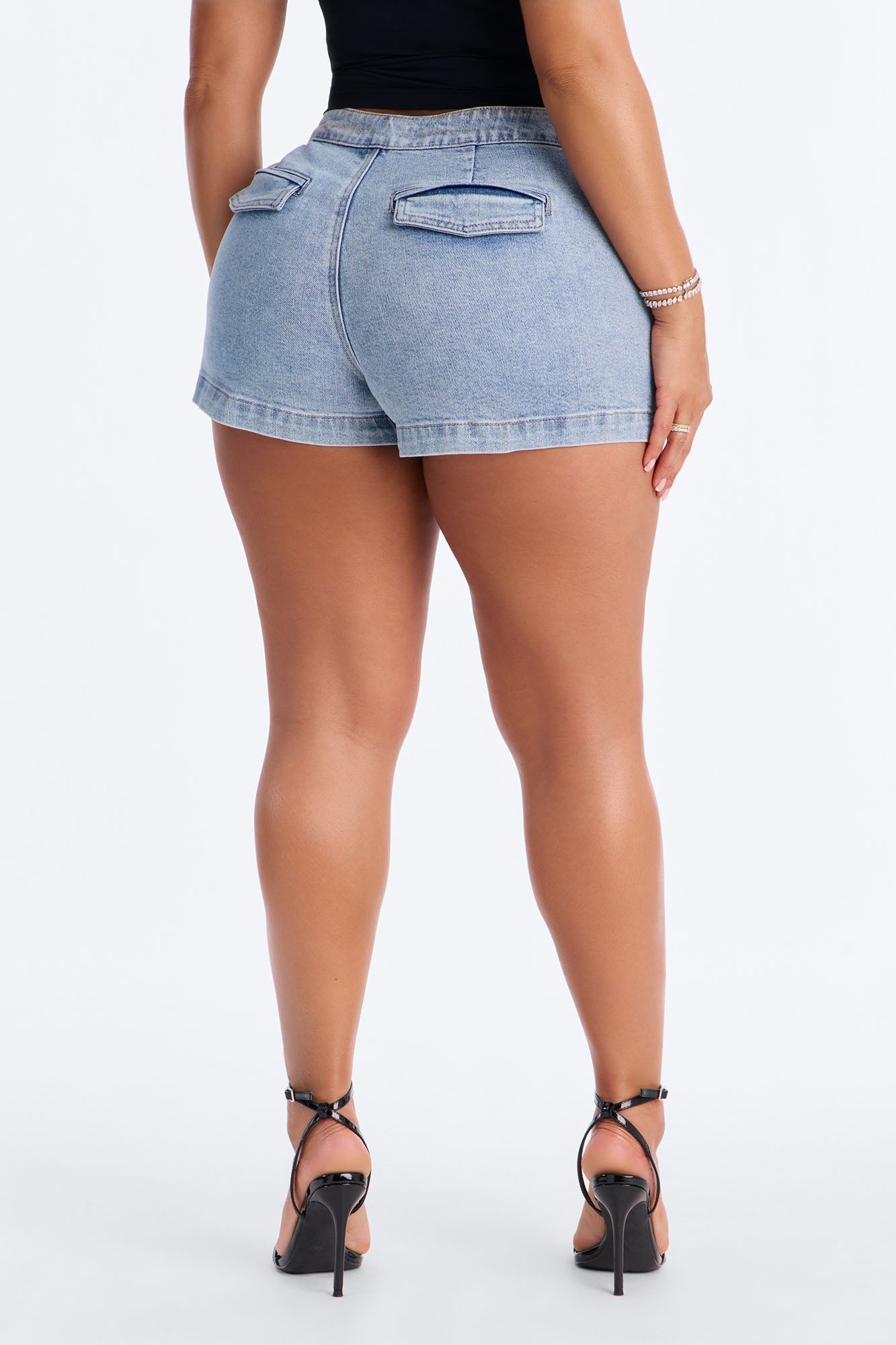 Key Biscayne Cargo Stretch Denim Shorts - Light Wash
