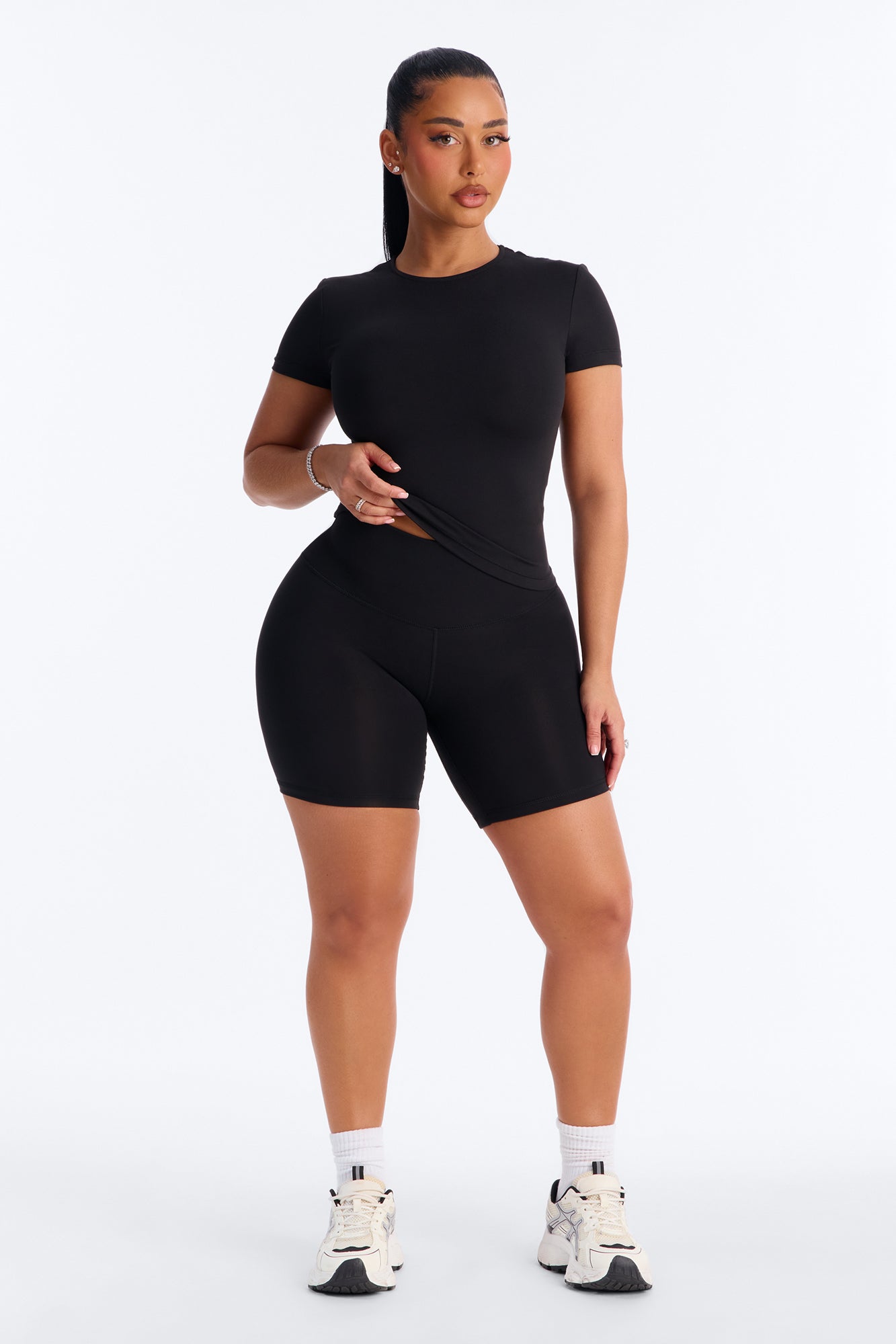 Myla Tricot Lounge Biker Shorts - Black