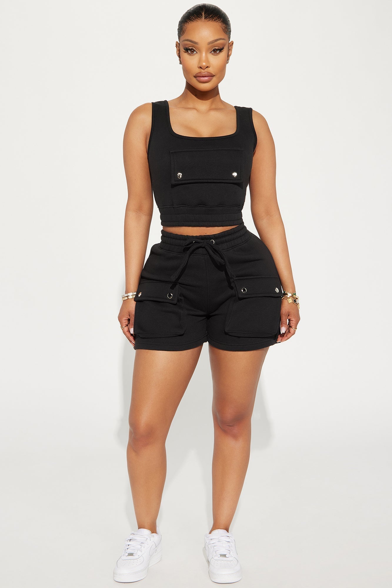 Put It In Your Pocket Fleece Shorts - Black