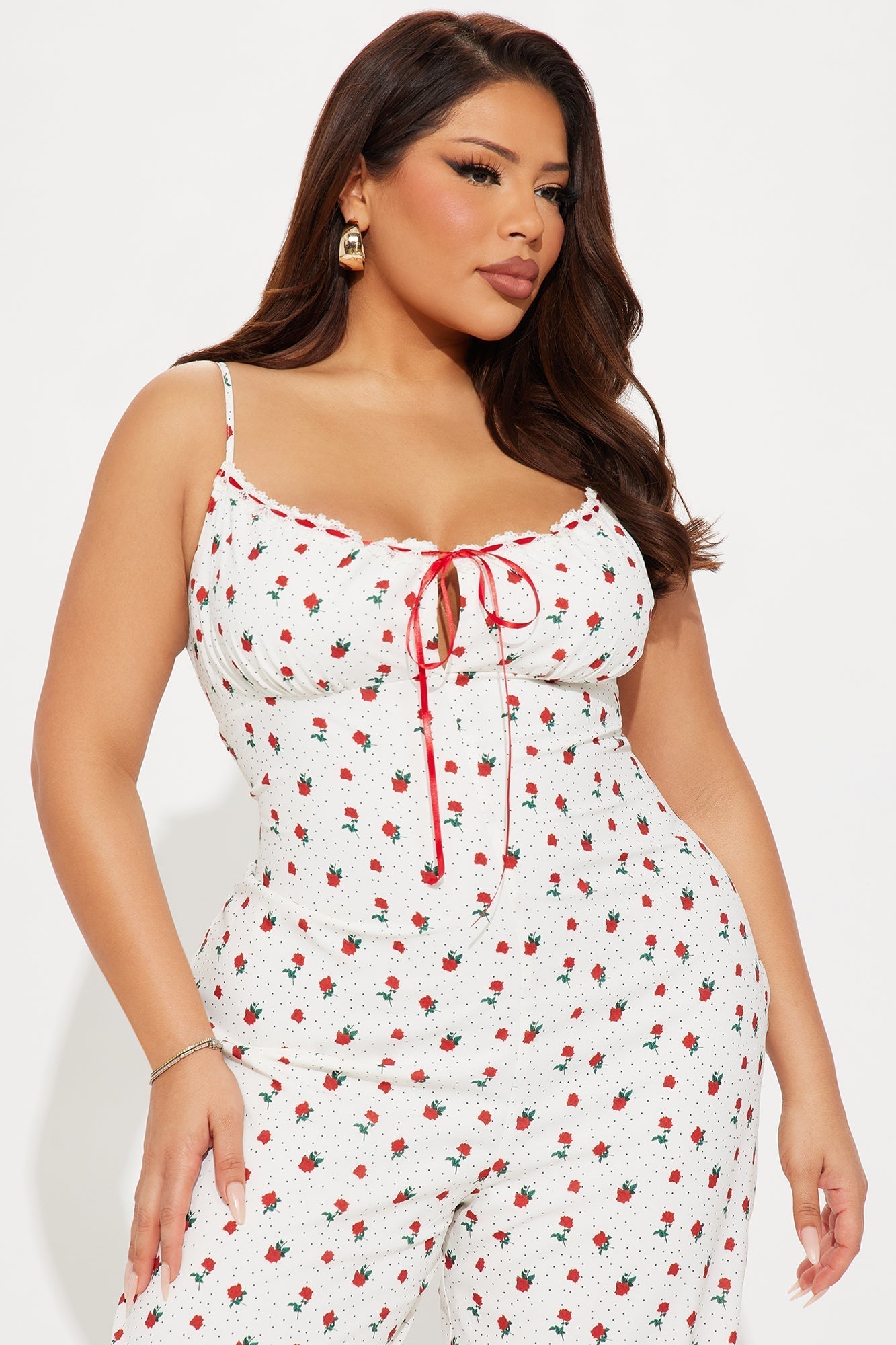 Cherries In The Spring Jumpsuit - Red/combo