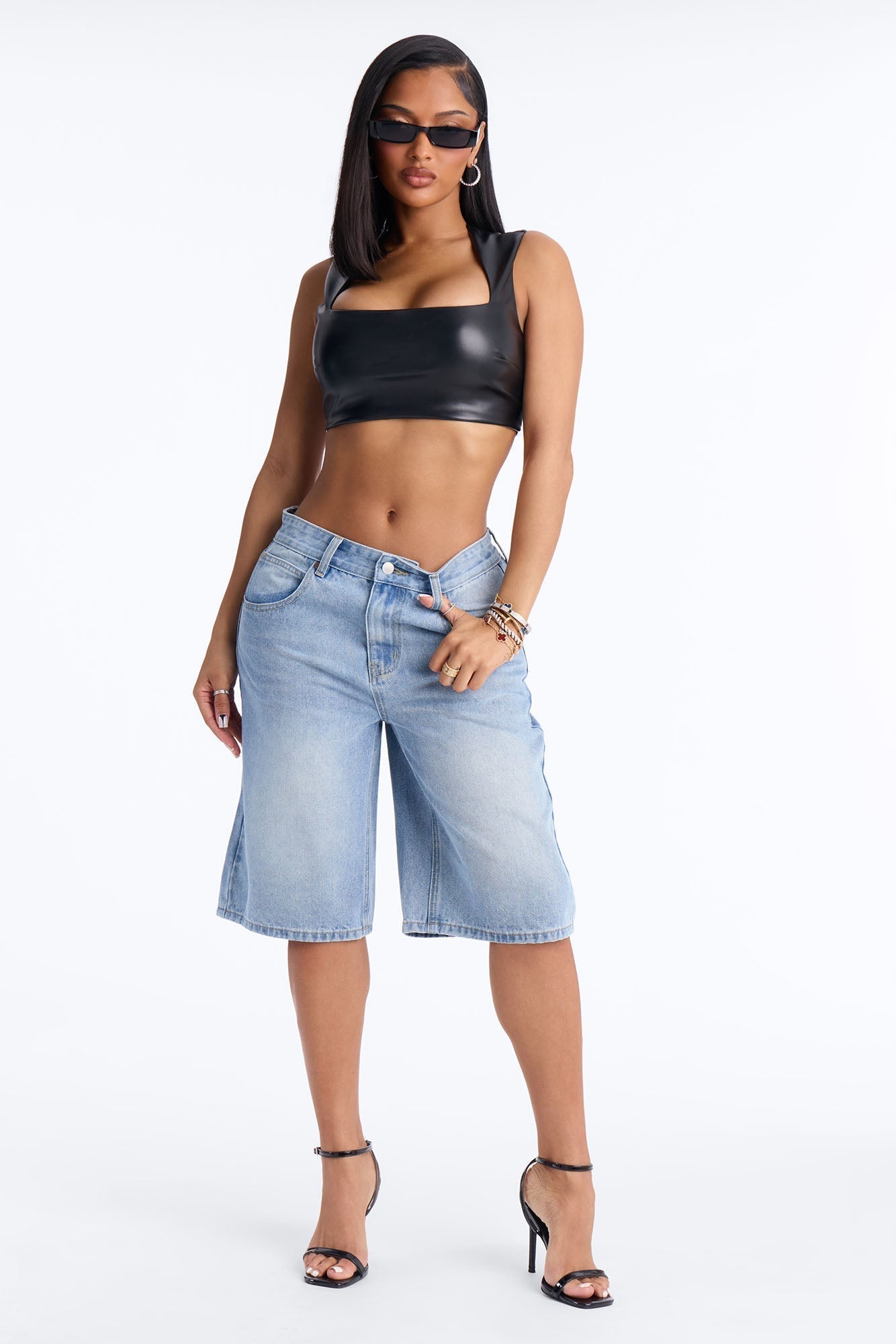 Basic Tinted Denim Jorts - Light Wash
