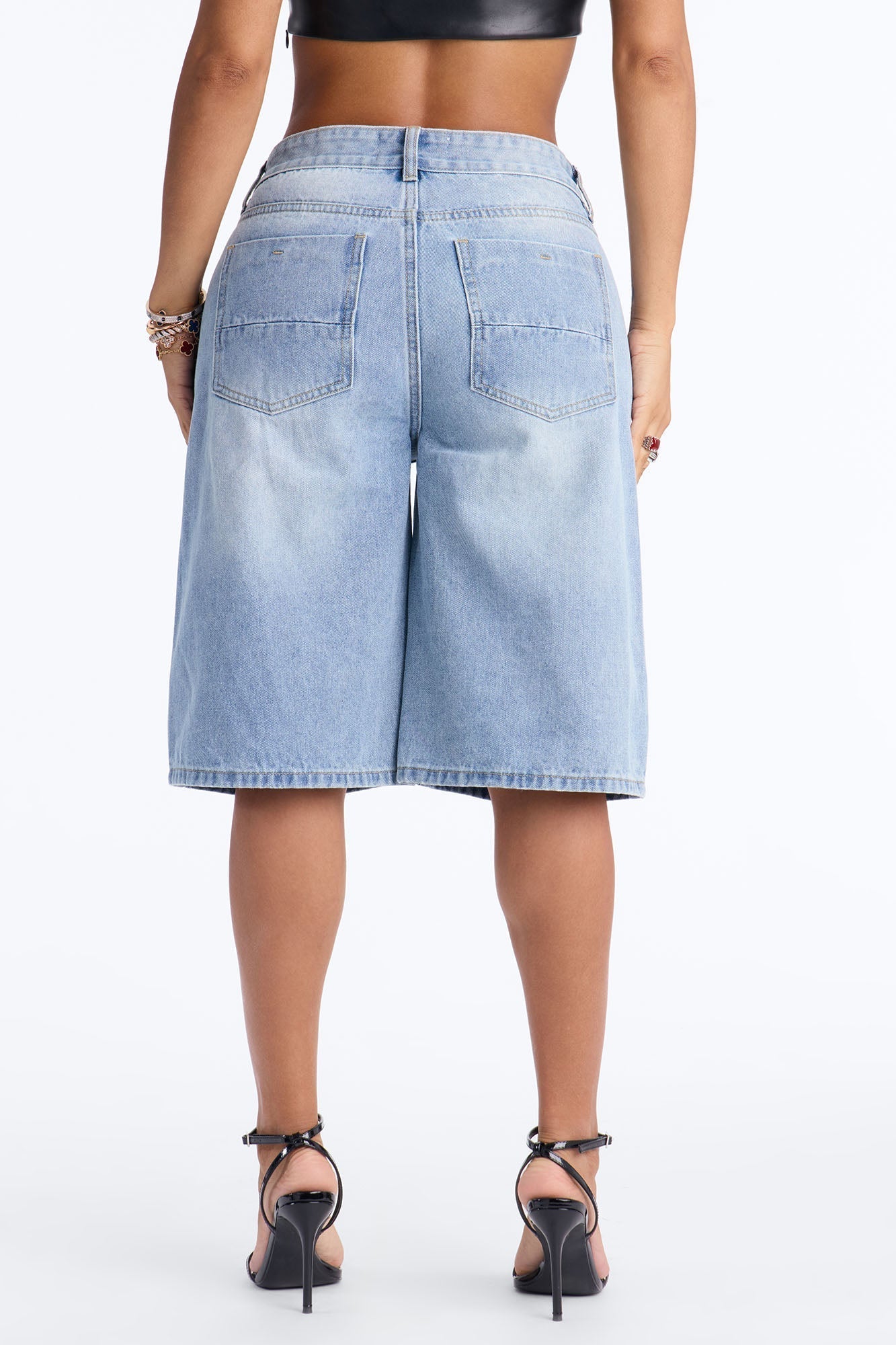 Basic Tinted Denim Jorts - Light Wash