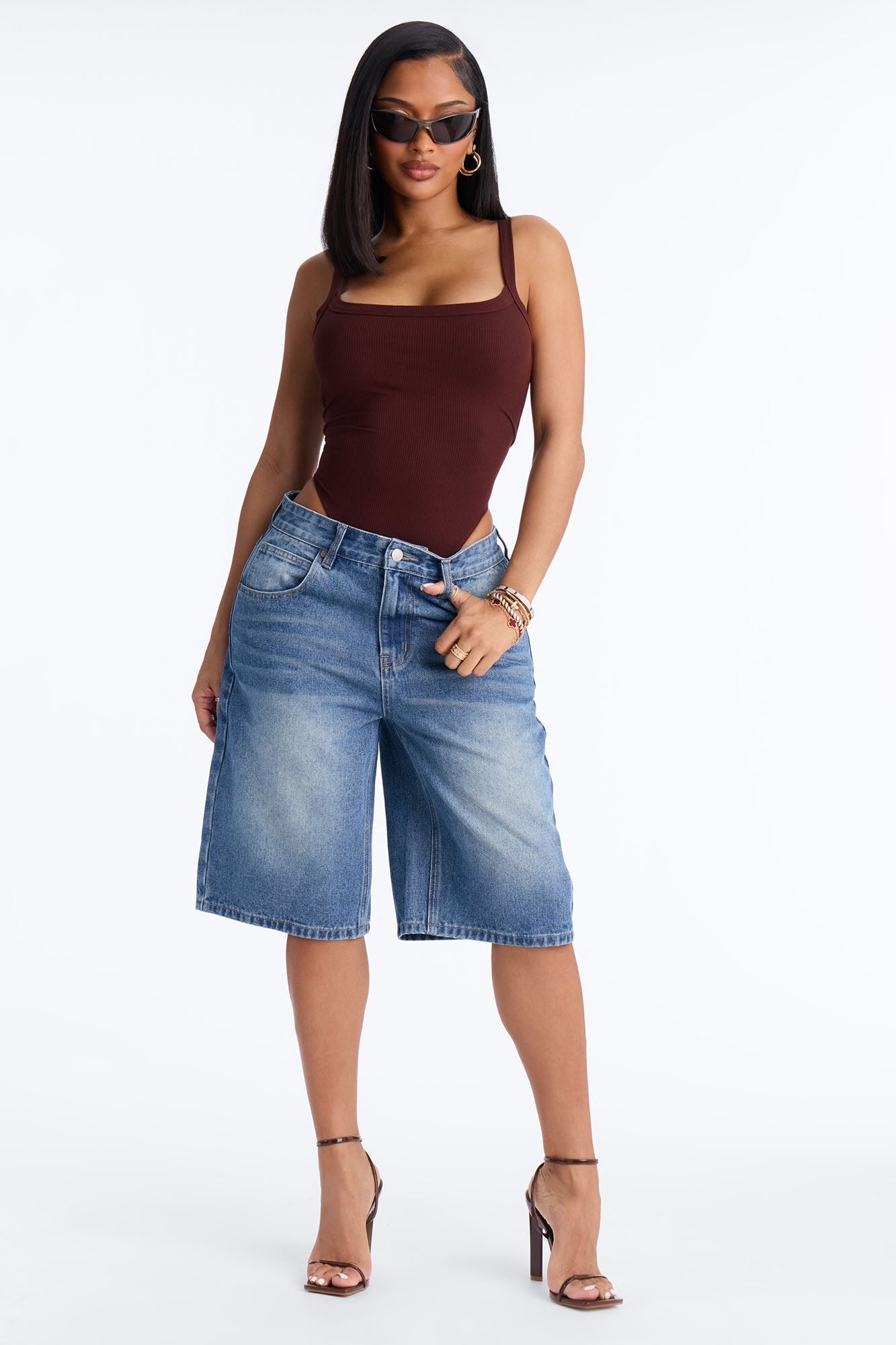 Basic Tinted Denim Jorts - Medium Wash