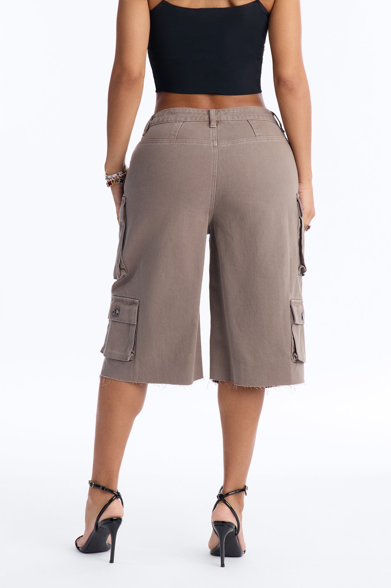 Don't Make Me Wait Cargo Bermuda Short - Charcoal
