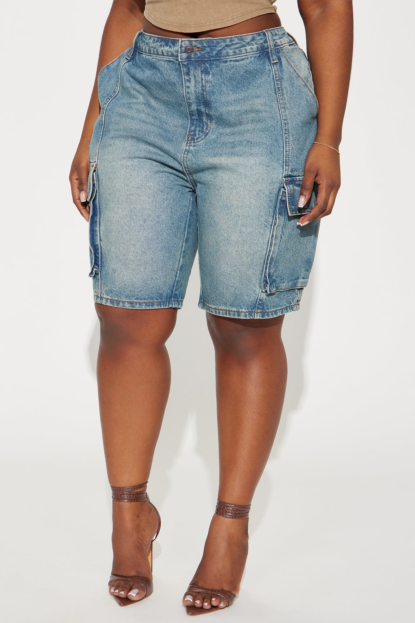 Cameron Denim Cargo Shorts - Medium Wash