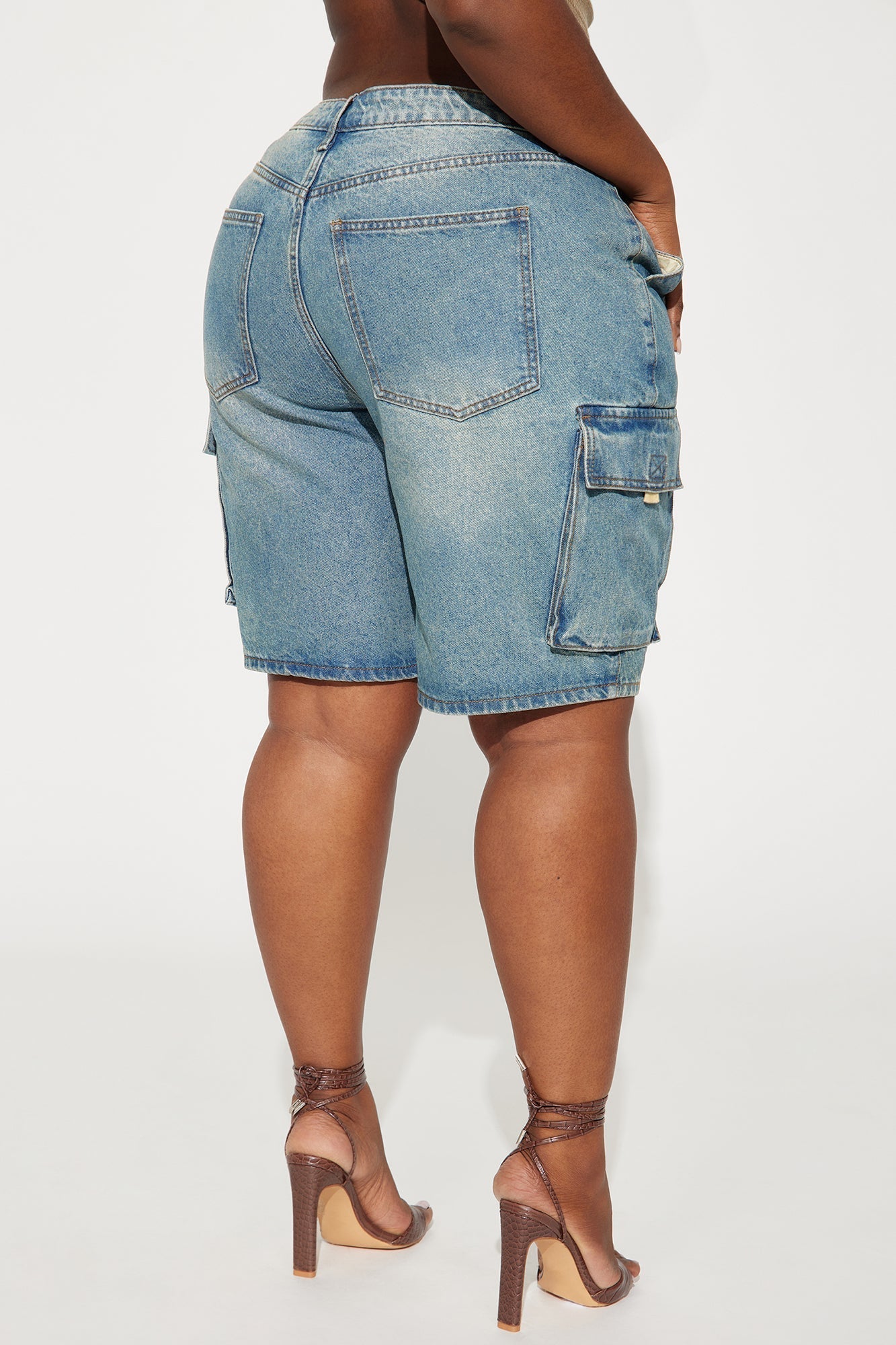 Cameron Denim Cargo Shorts - Medium Wash