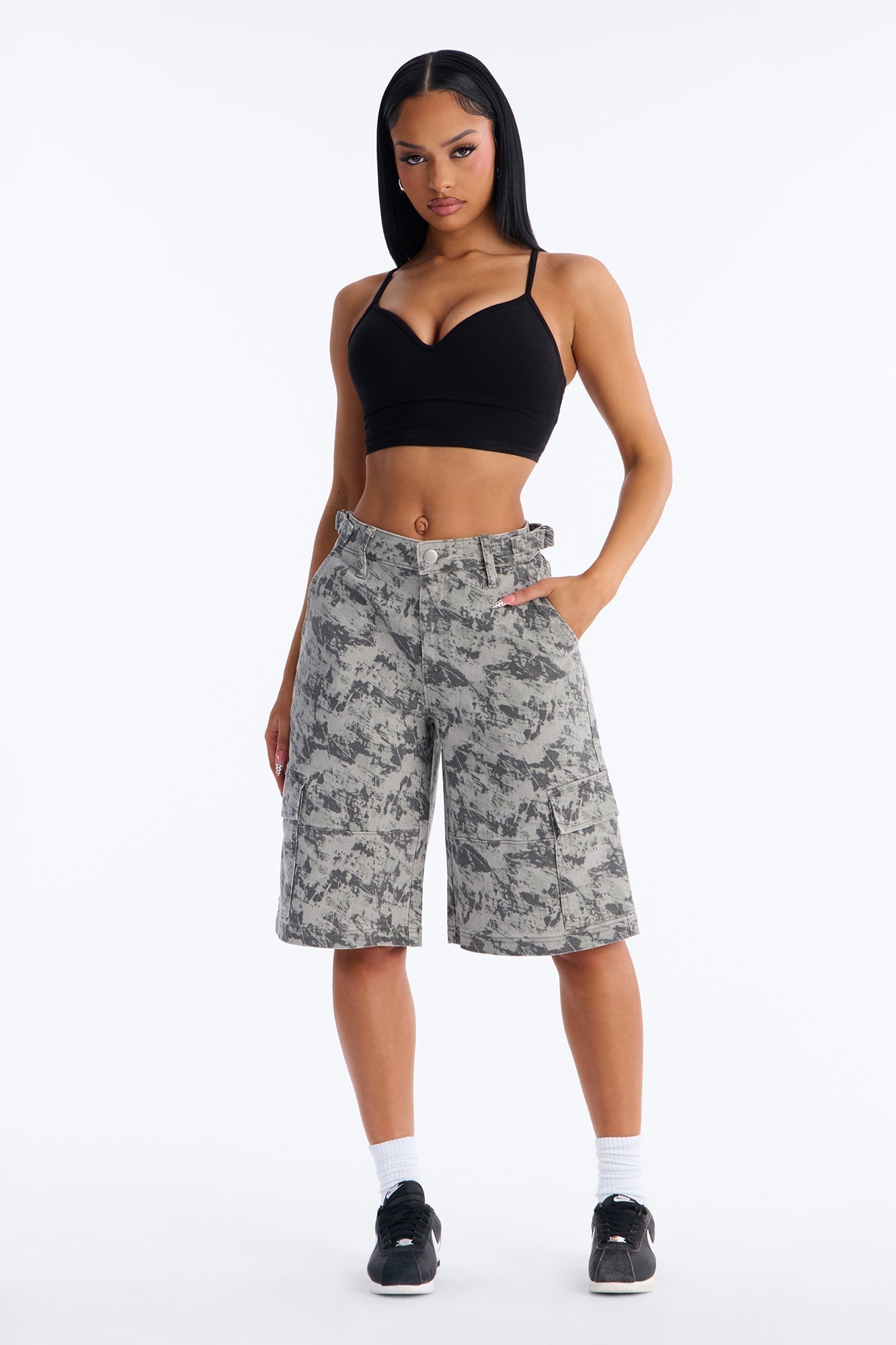 In Formation Camo Denim Jorts - Camouflage