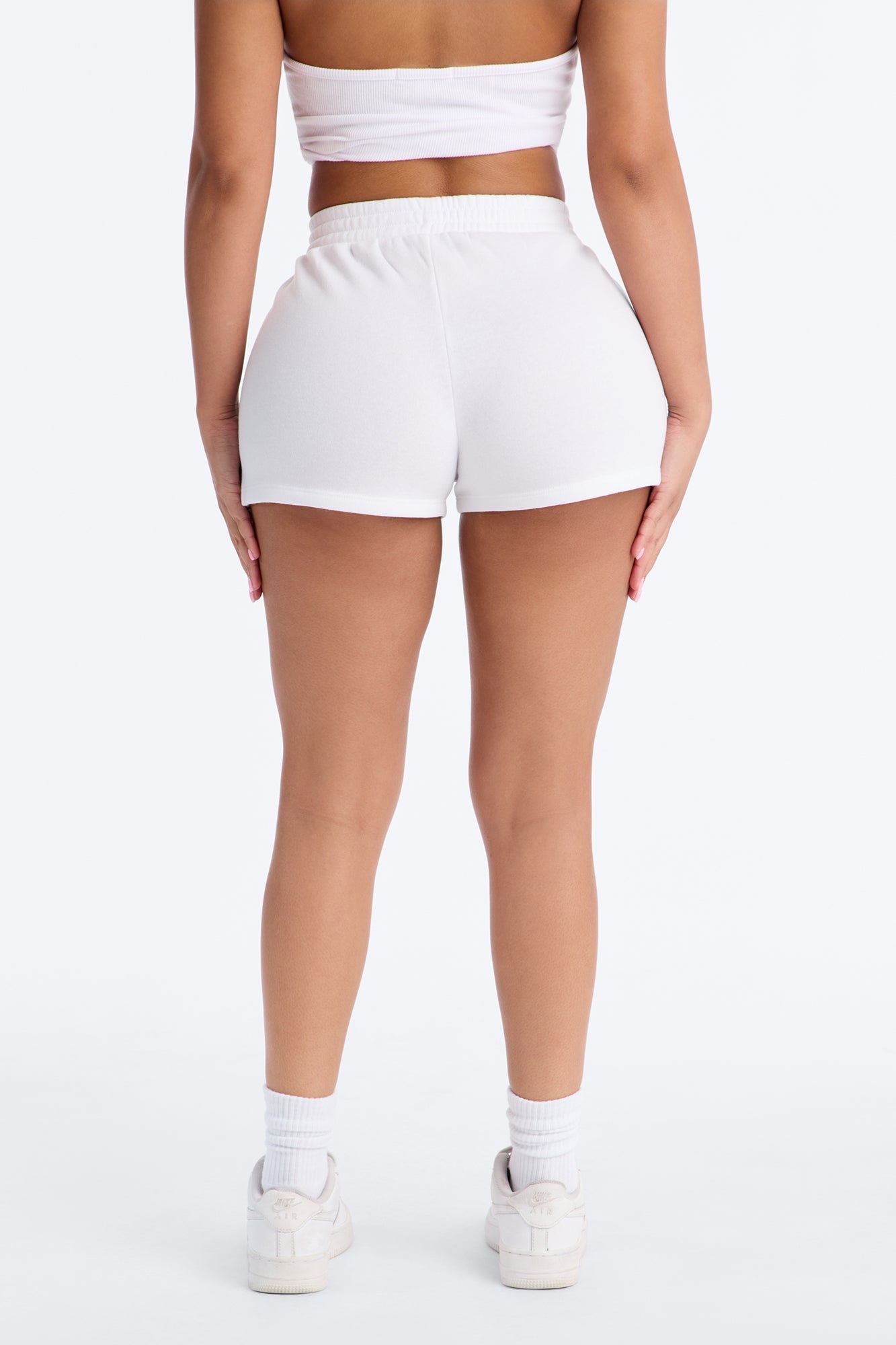 Jessica Fleece Lounge Micro Sweatshort - White