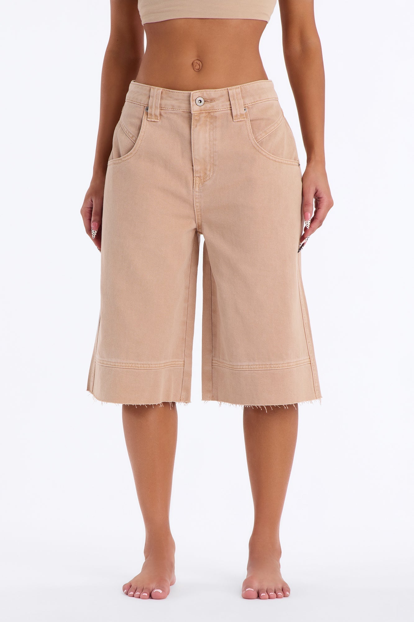 Monteverde Non Stretch Denim Jorts - Khaki