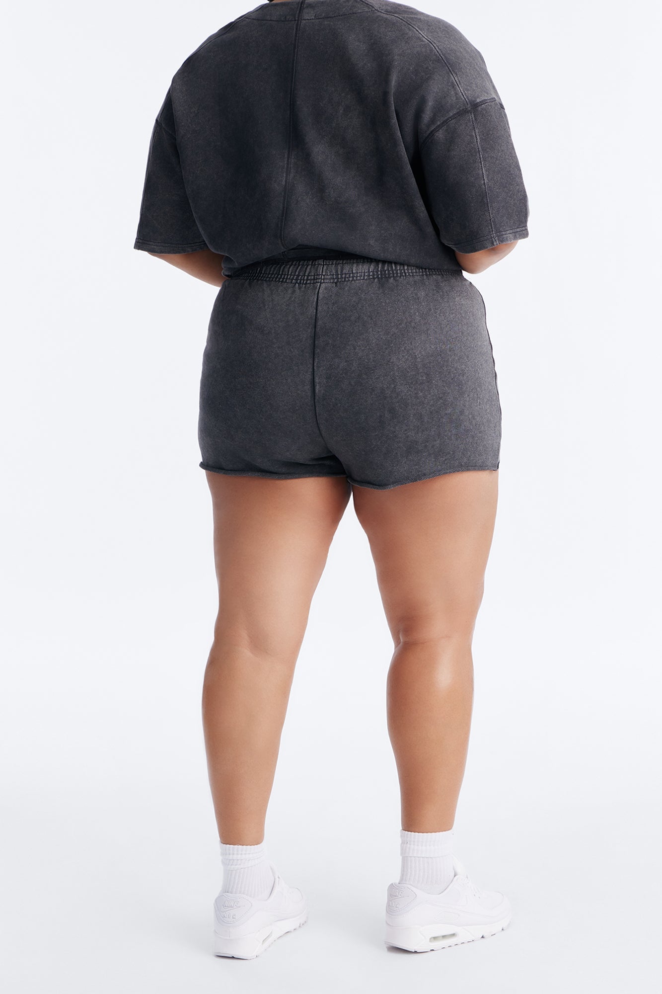 Maya Washed Micro Sweatshorts - Charcoal