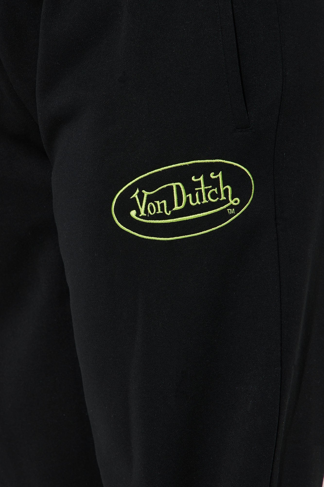 Von Dutch Timeless Wide Leg Pant - Black/Green