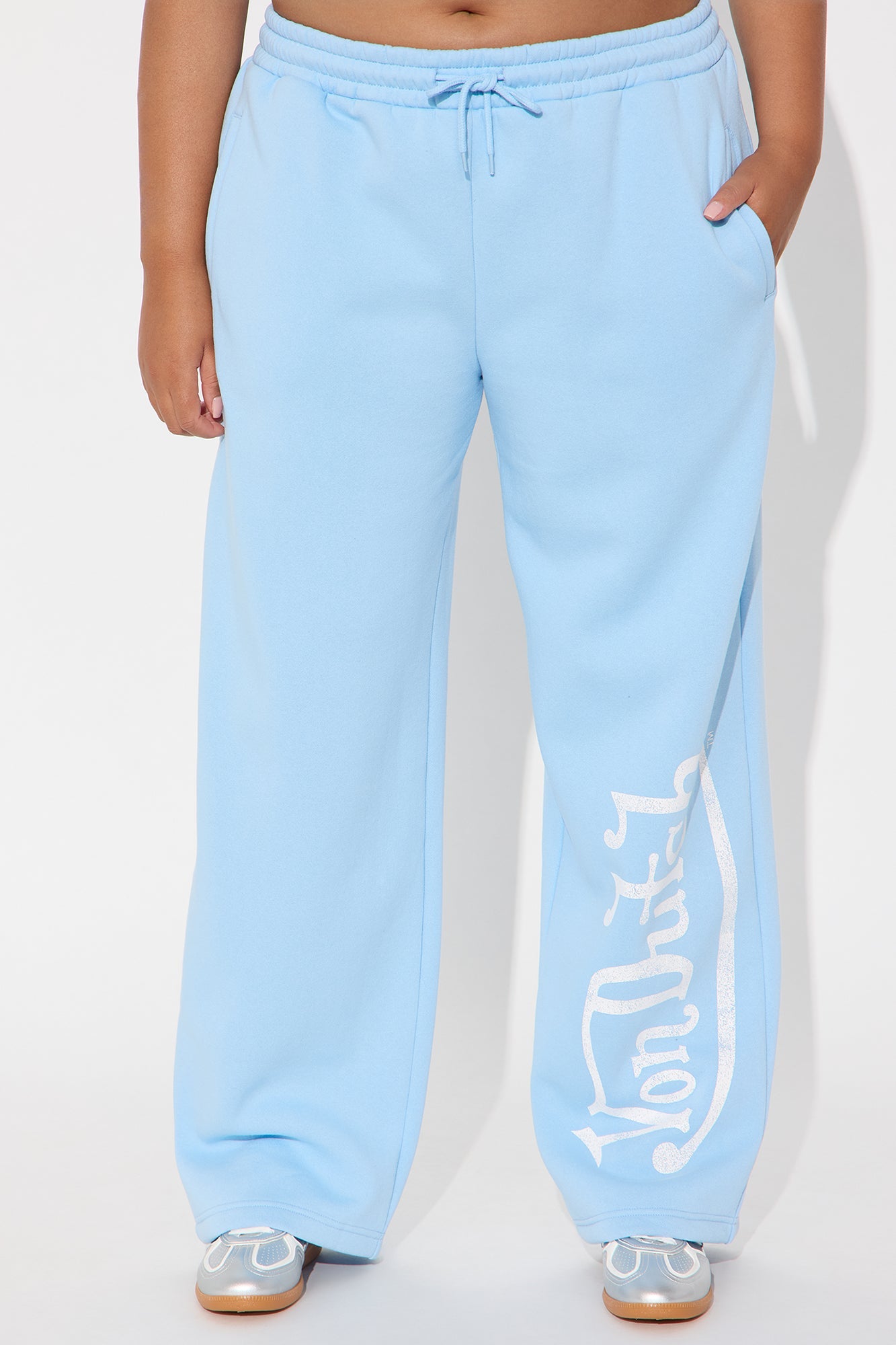 Von Dutch Washed Wide Leg Pant - Blue