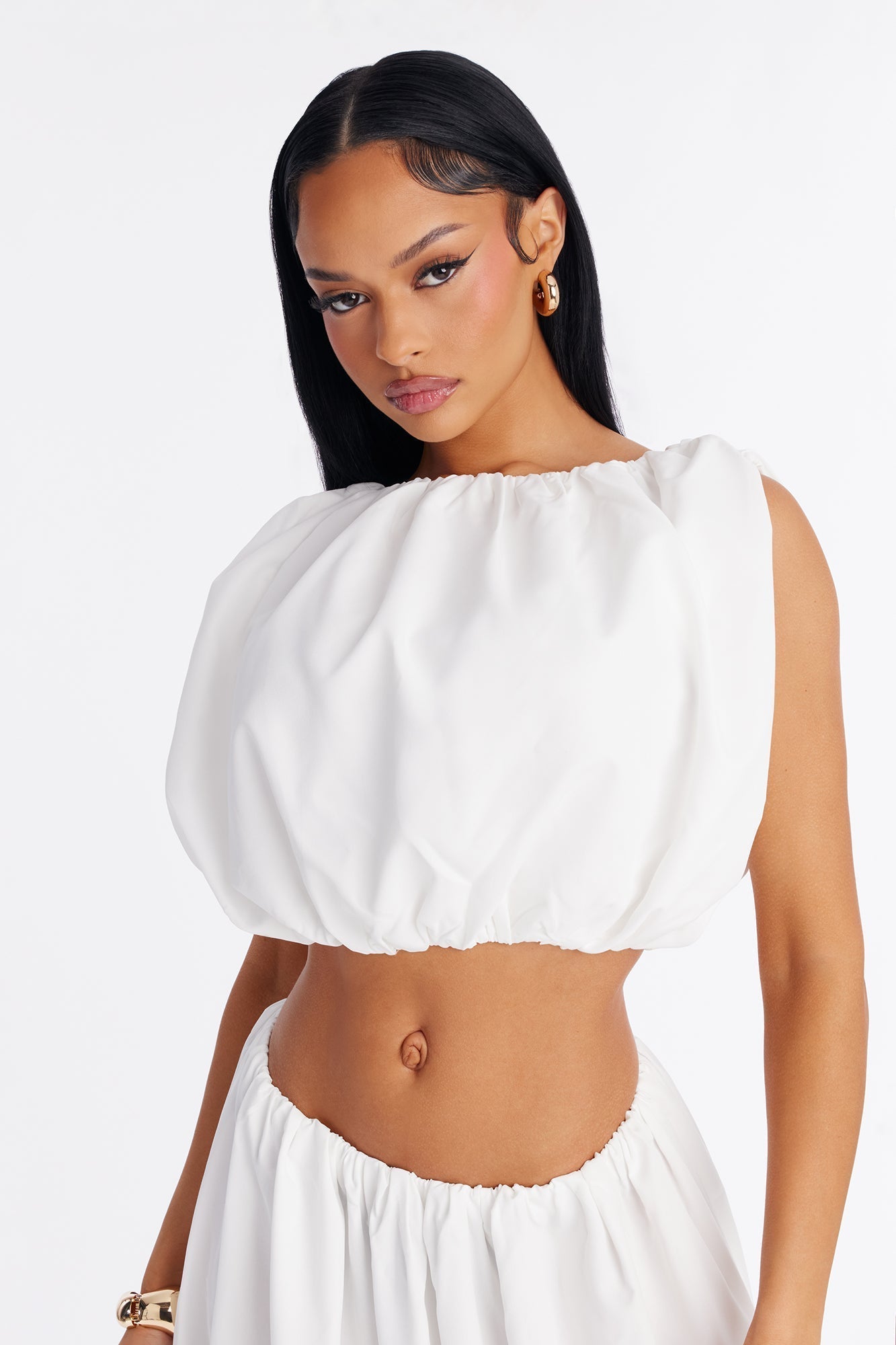 Willow Poplin Maxi Skirt - White